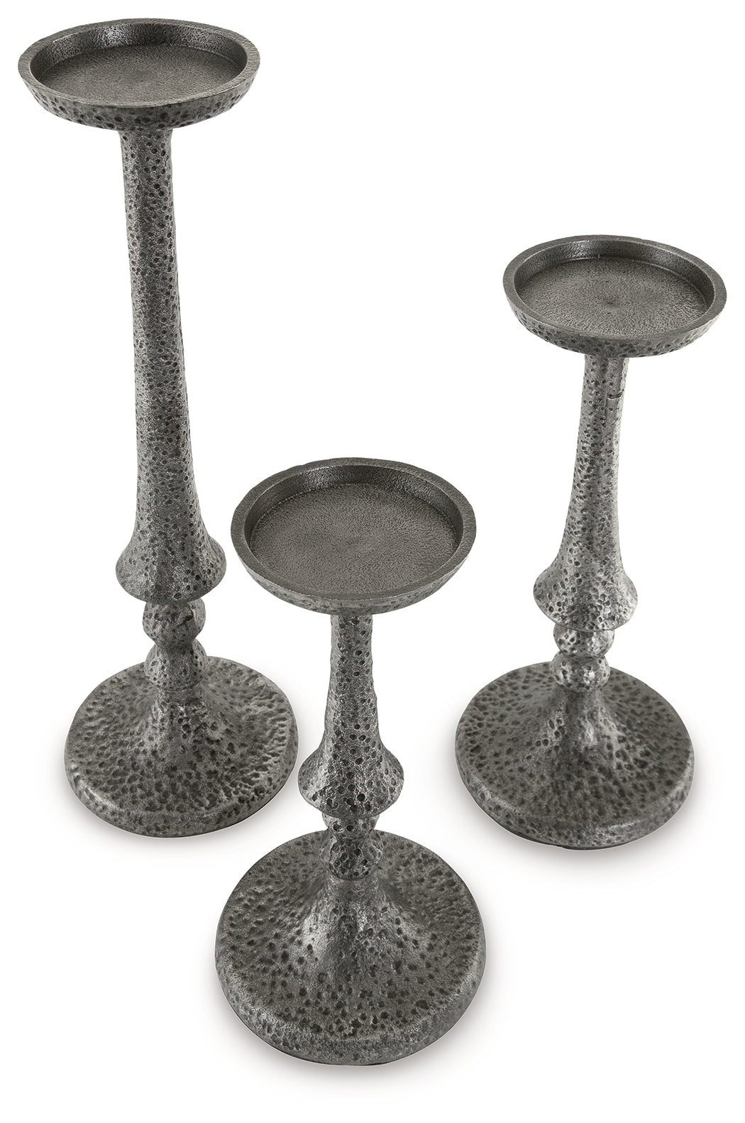 Eravell Pewter Finish Candle Holder, Set of 3 - A2000584 - Bien Home Furniture & Electronics