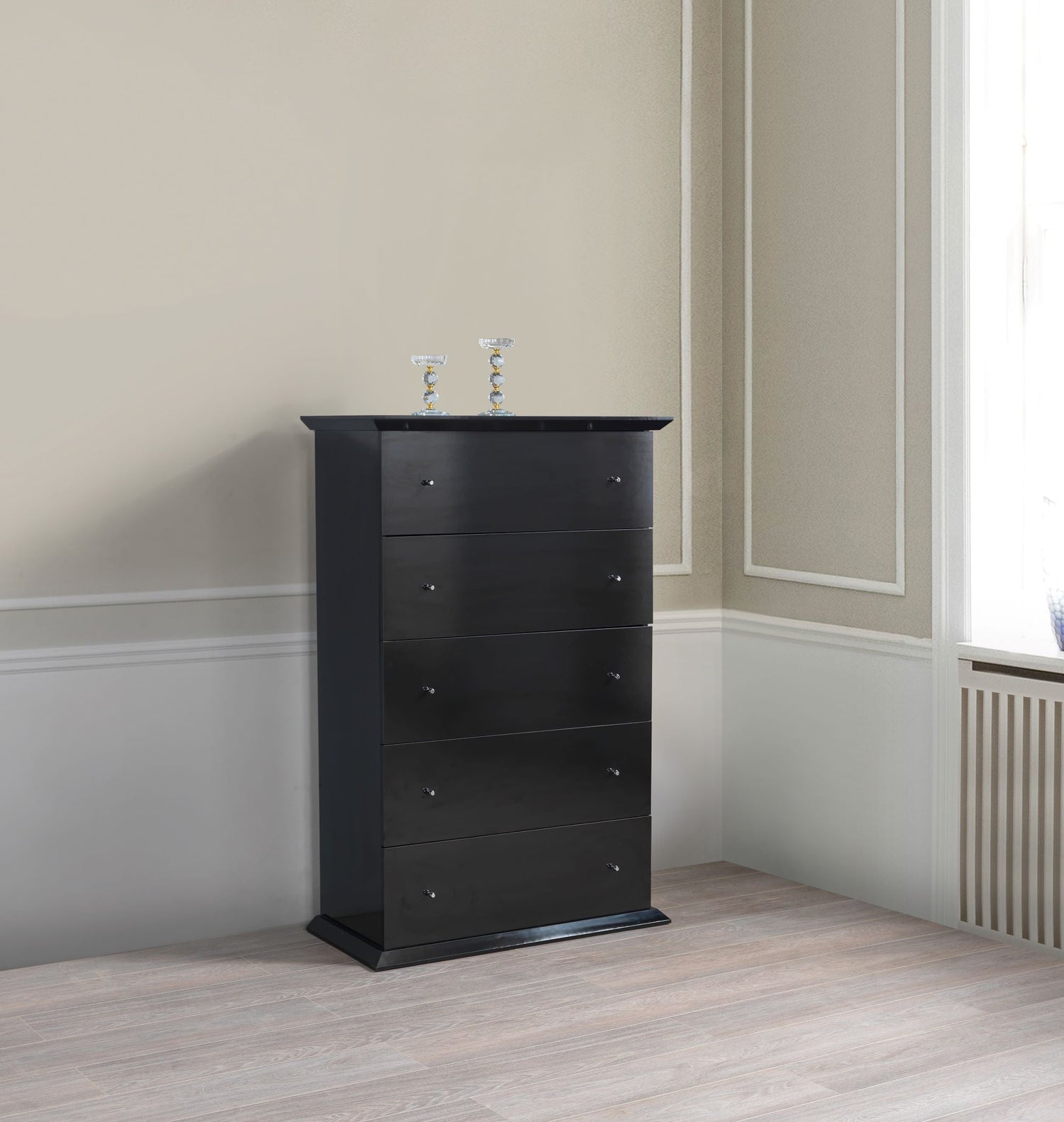 Erika Black 4-Piece Queen Bedroom Set - ERIKABEDROOM-4PCQ - Bien Home Furniture & Electronics