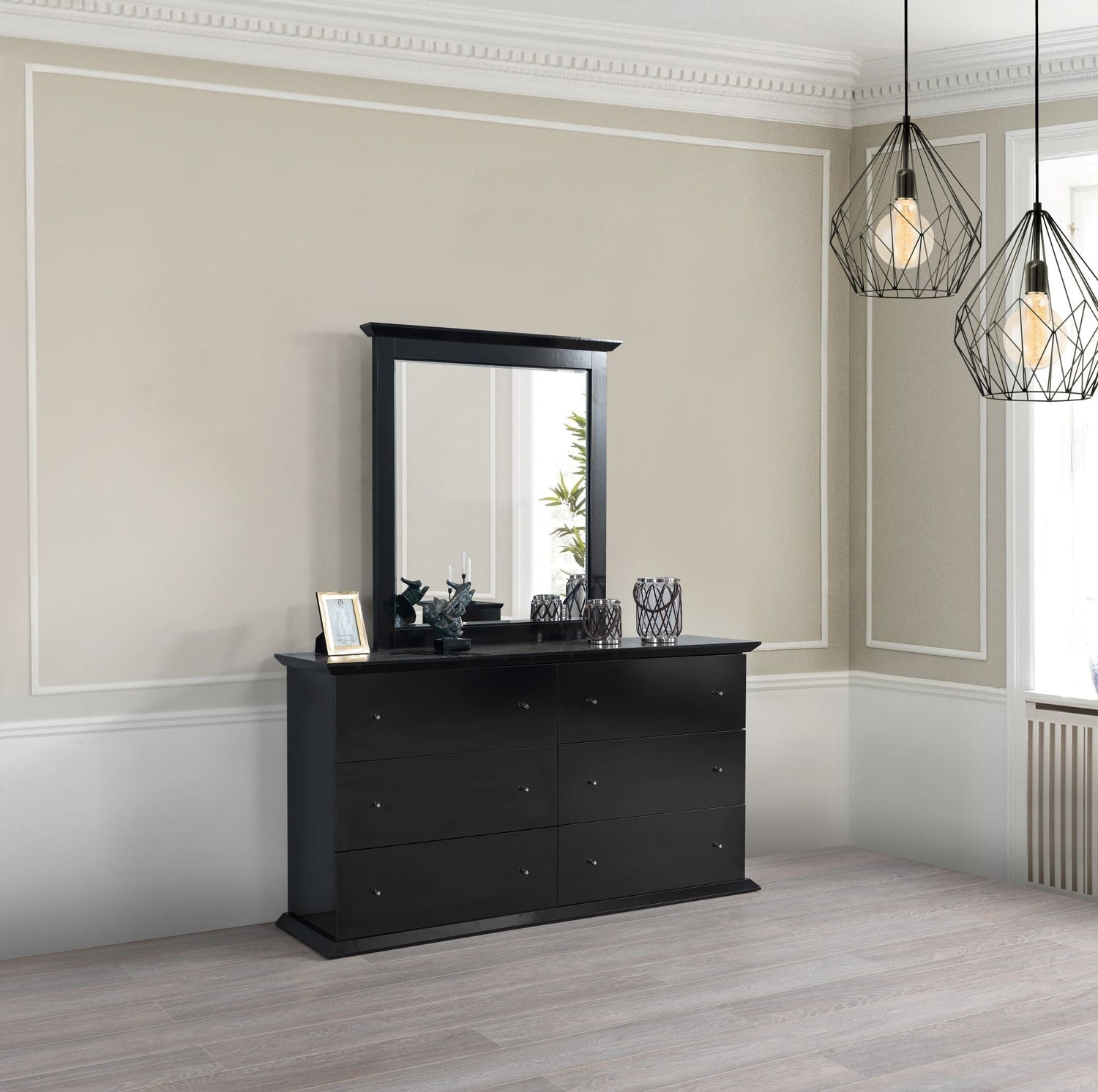 Erika Black 4-Piece Queen Bedroom Set - ERIKABEDROOM-4PCQ - Bien Home Furniture & Electronics