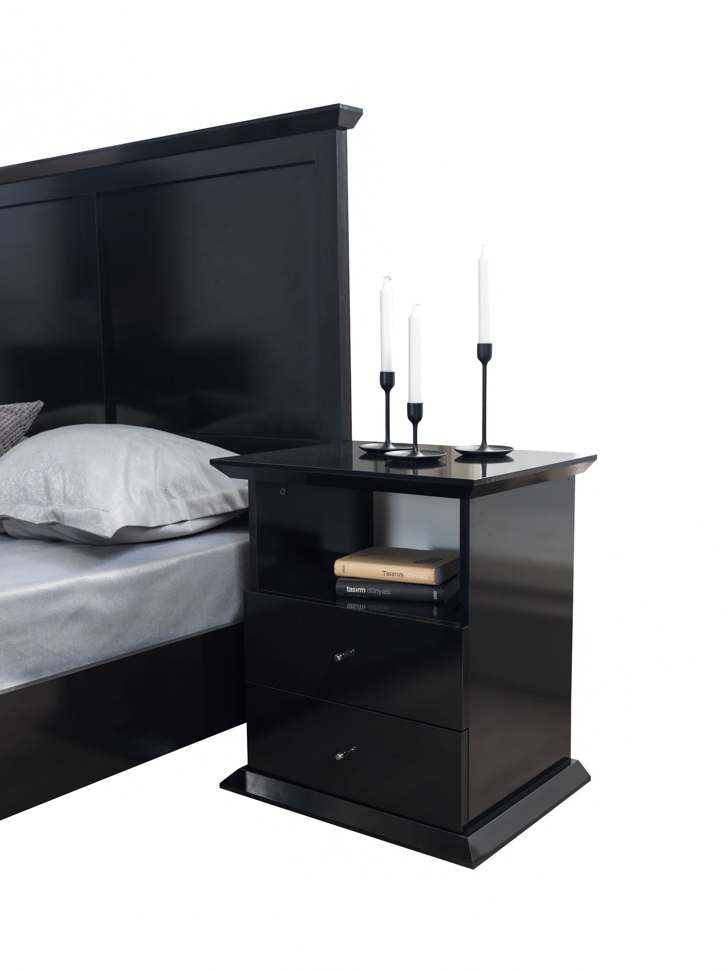Erika Black 4-Piece Queen Bedroom Set - ERIKABEDROOM-4PCQ - Bien Home Furniture & Electronics