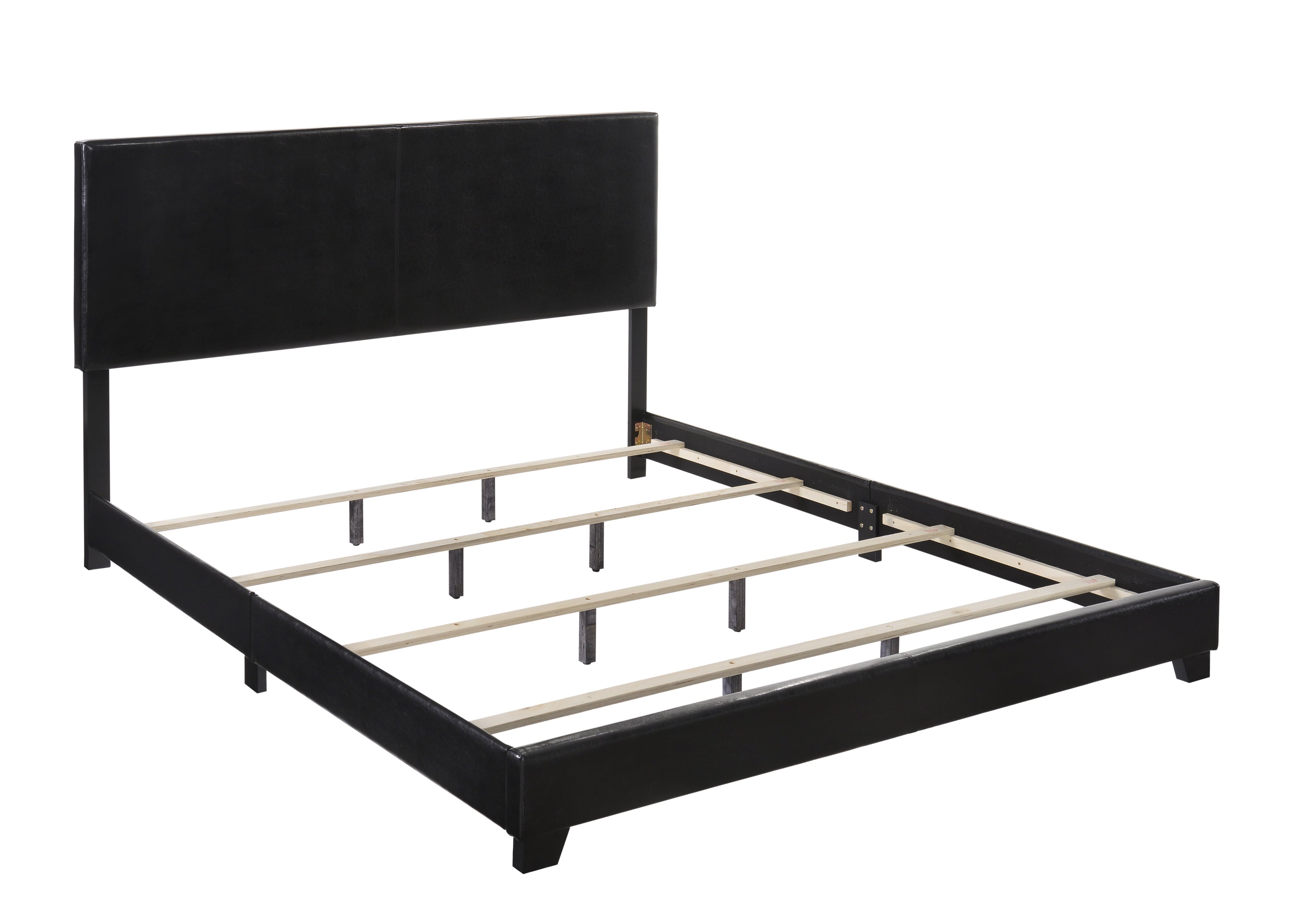 Erin Black PU Leather King Upholstered Bed - 5271PU-K - Bien Home Furniture & Electronics