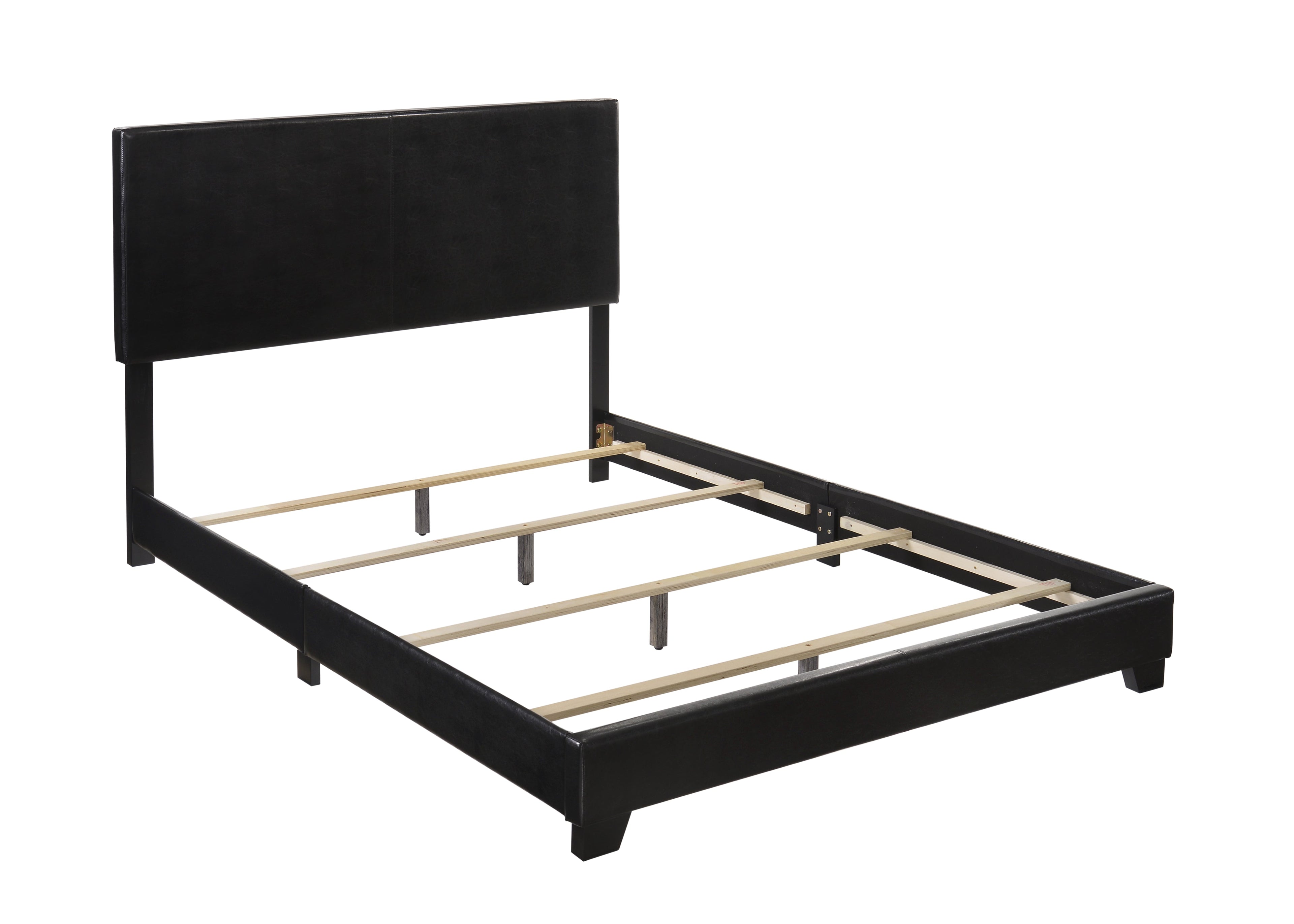 Erin Black PU Leather Queen Upholstered Bed - 5271PU-Q - Bien Home Furniture & Electronics