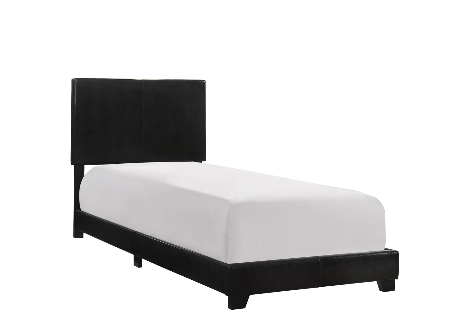 Erin Black PU Leather Twin Upholstered Bed - 5271PU-T - Bien Home Furniture &amp; Electronics