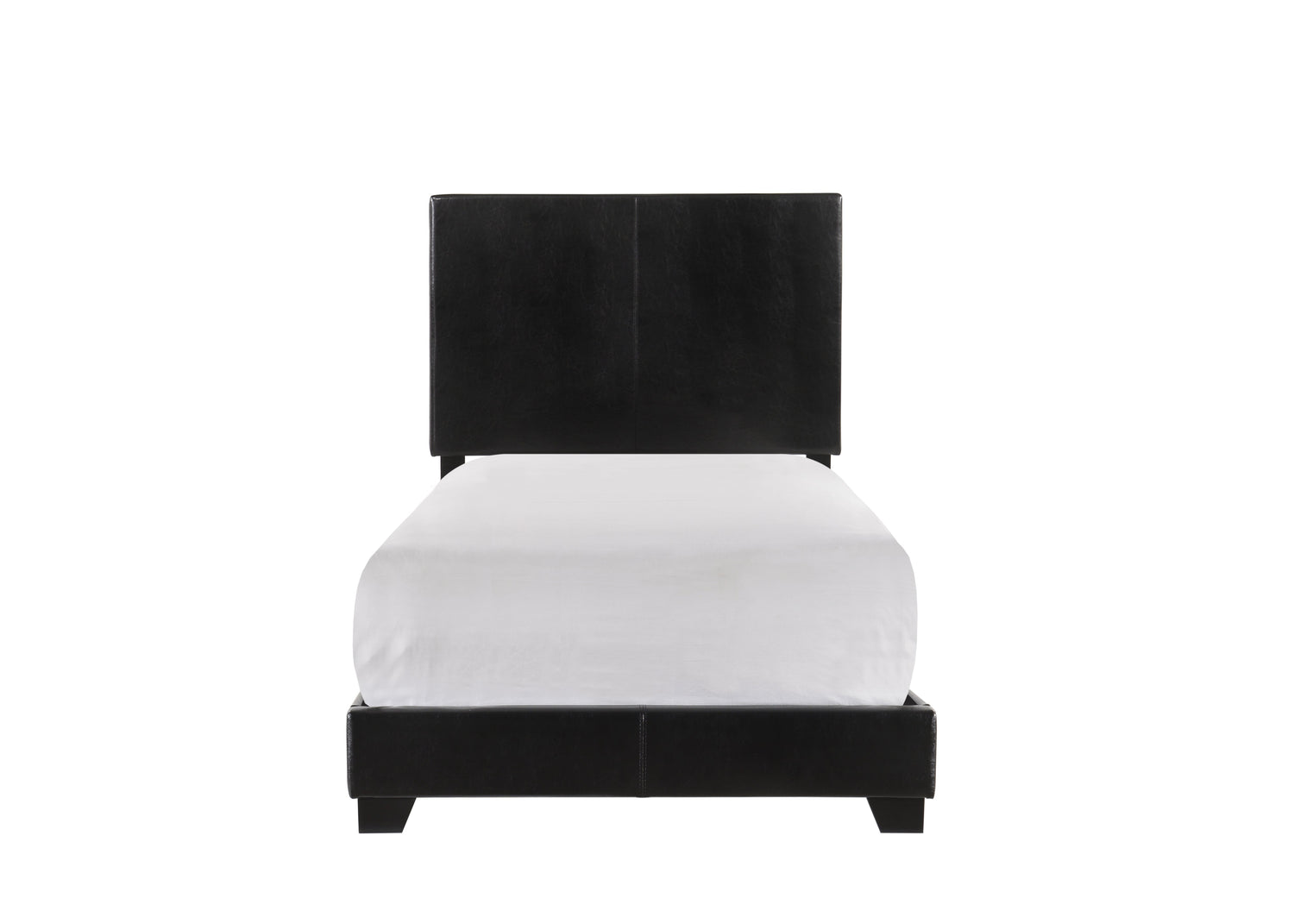 Erin Black PU Leather Twin Upholstered Bed - 5271PU-T - Bien Home Furniture & Electronics