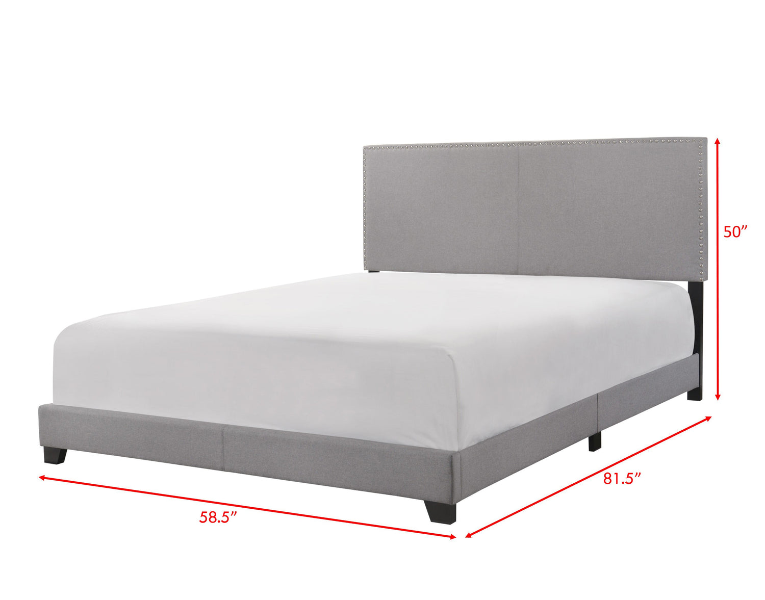 Erin Gray Full Upholstered Bed - 5271GY-F-NH - Bien Home Furniture & Electronics