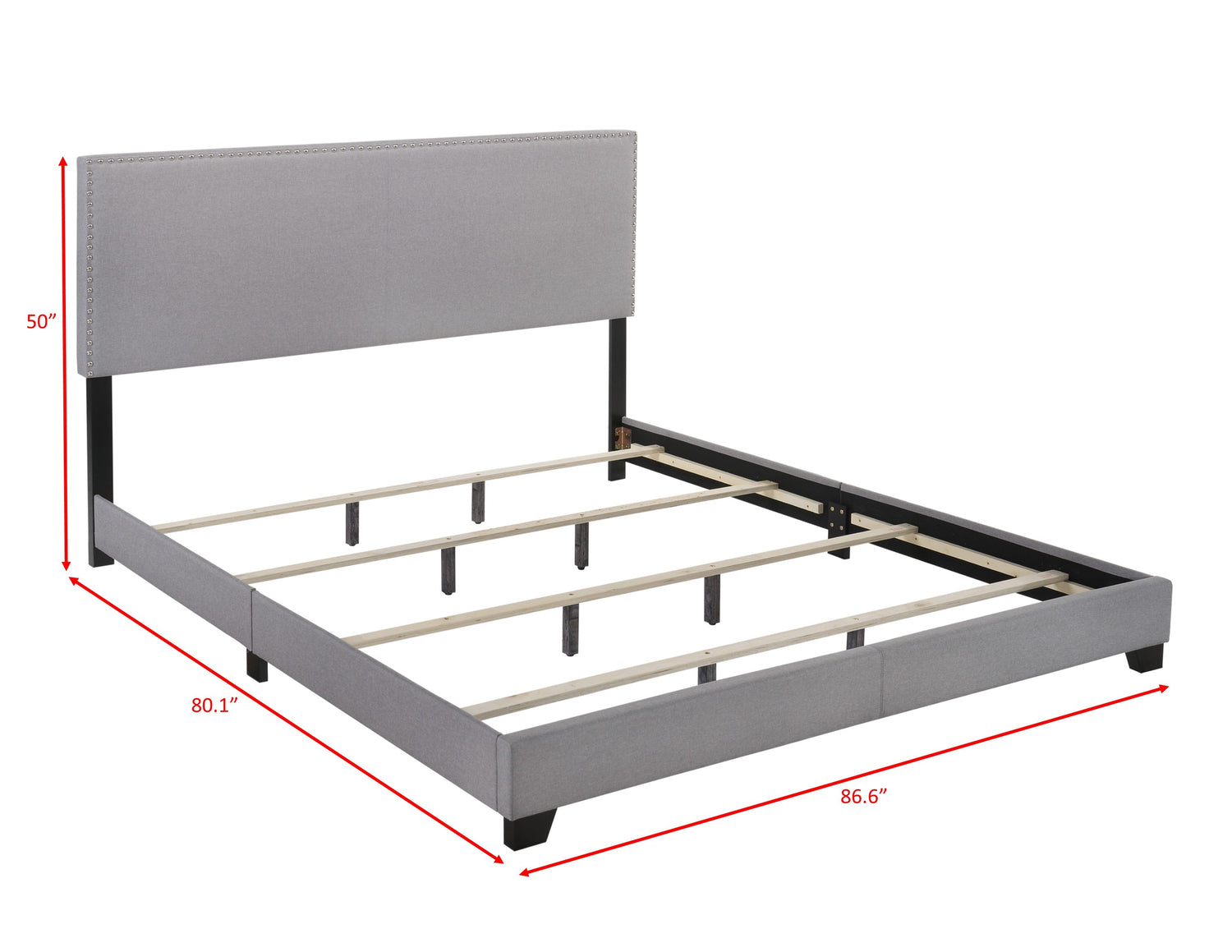 Erin Gray King Upholstered Bed - 5271GY-K-NH - Bien Home Furniture & Electronics