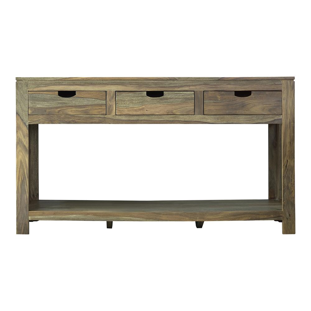 Esther Natural Sheesham 3-Drawer Storage Console Table - 952853 - Bien Home Furniture &amp; Electronics