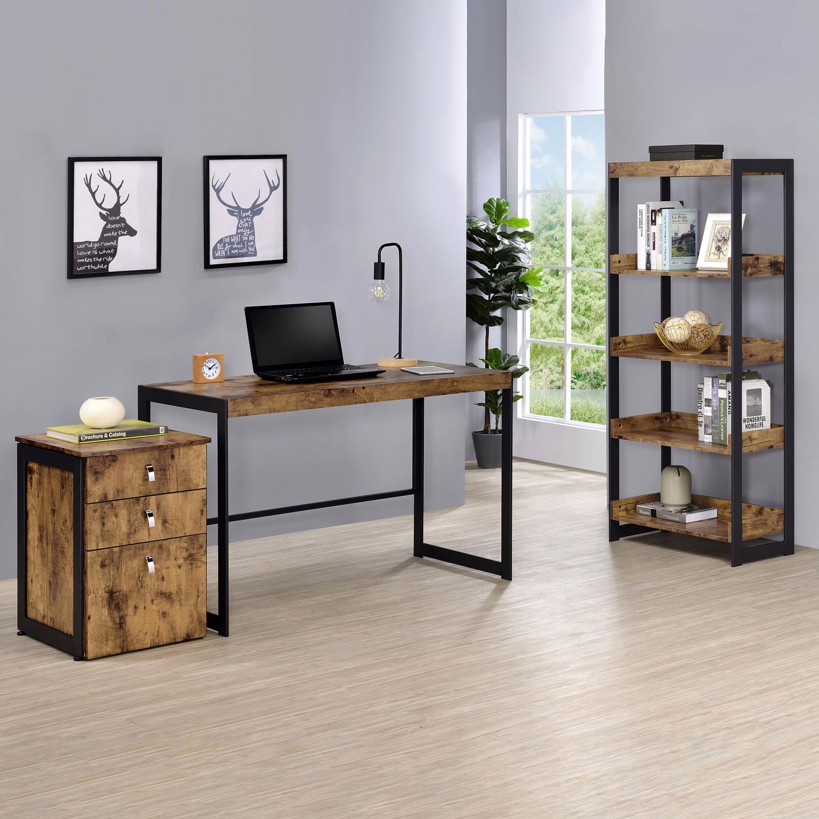 Estrella Antique Nutmeg/Gunmetal Writing Desk - 800655 - Bien Home Furniture & Electronics