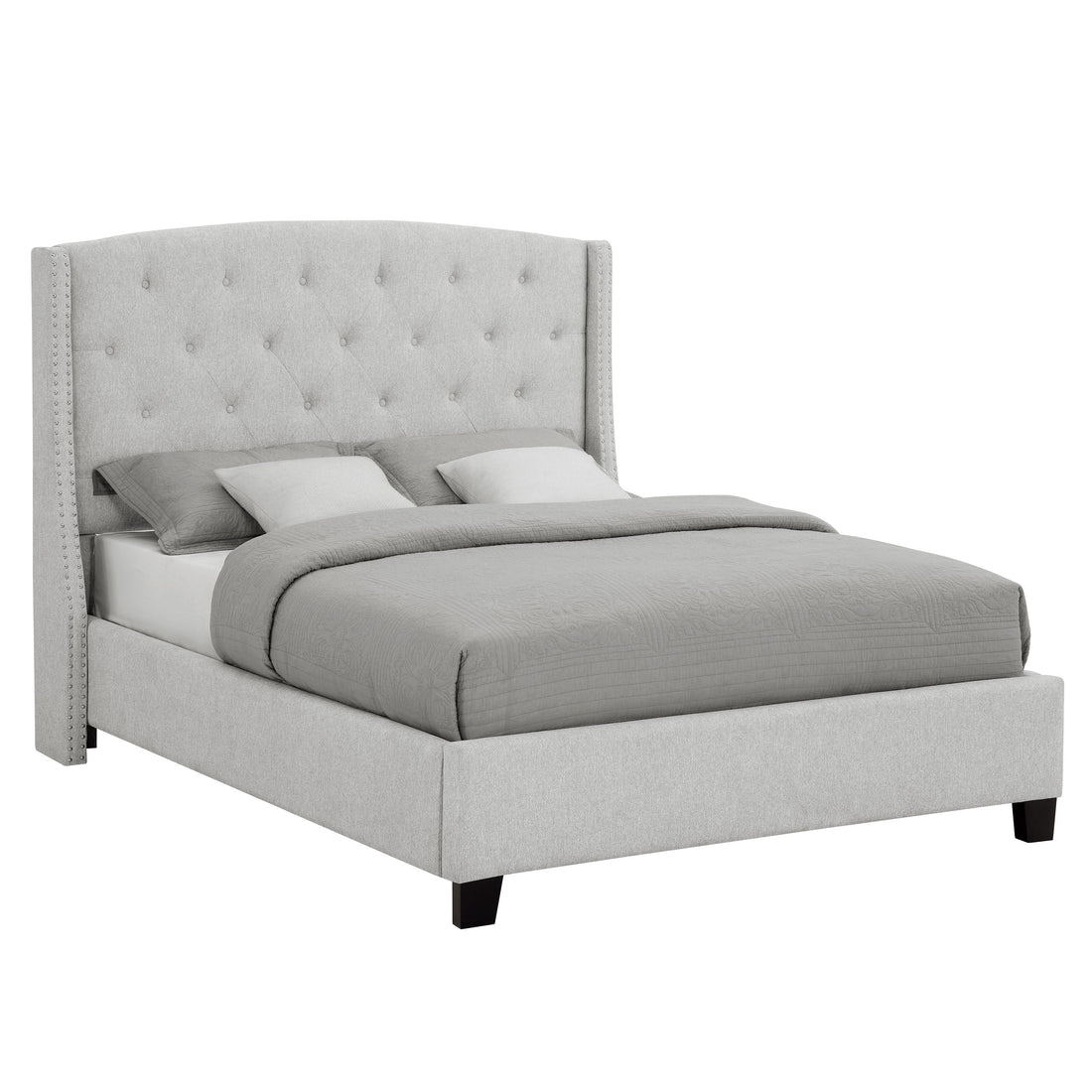 Eva Dove Gray King Upholstered Bed - SET | 5111DV-K-HBFB | 5111DV-KQ-RAIL - Bien Home Furniture &amp; Electronics