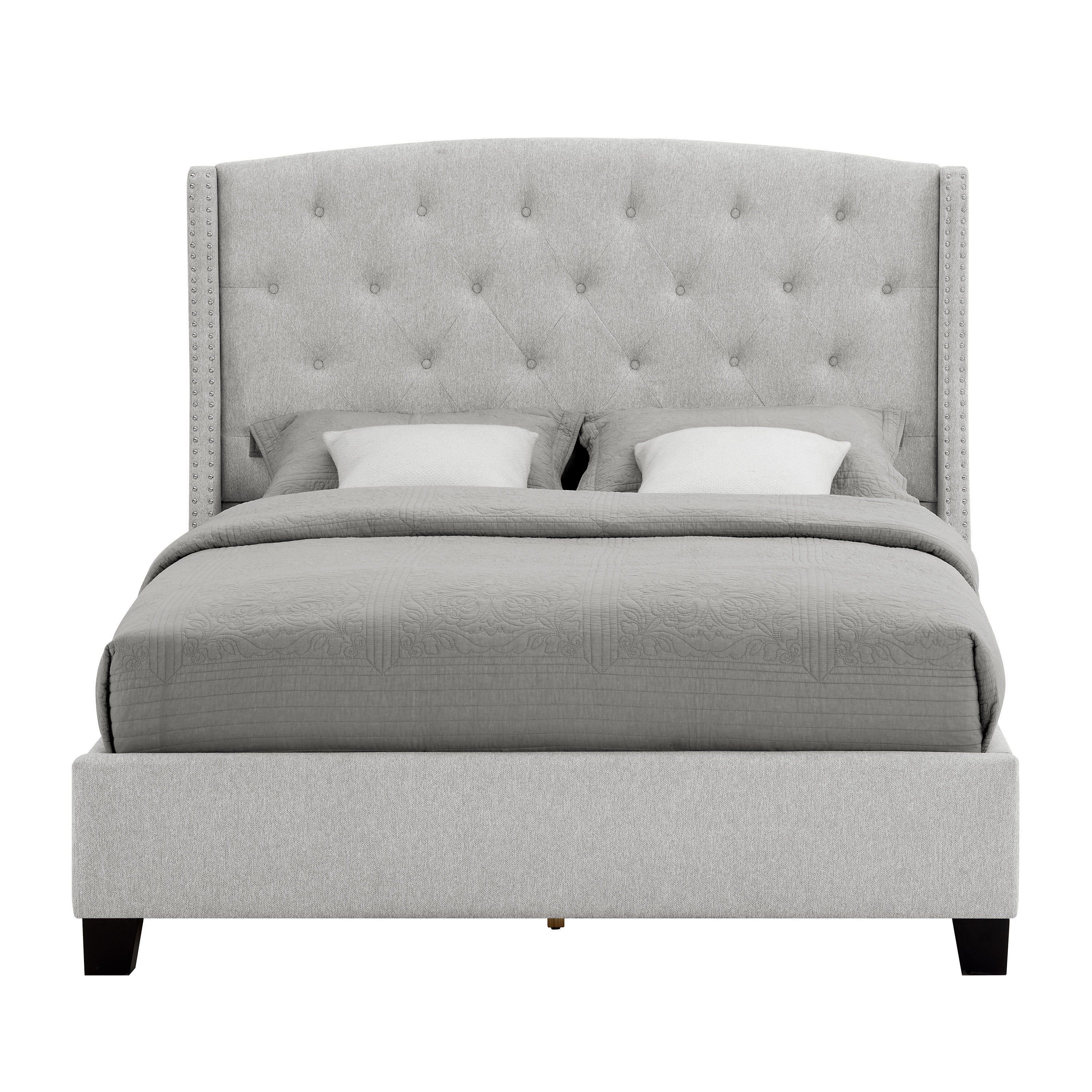 Eva Dove Gray King Upholstered Bed - SET | 5111DV-K-HBFB | 5111DV-KQ-RAIL - Bien Home Furniture & Electronics