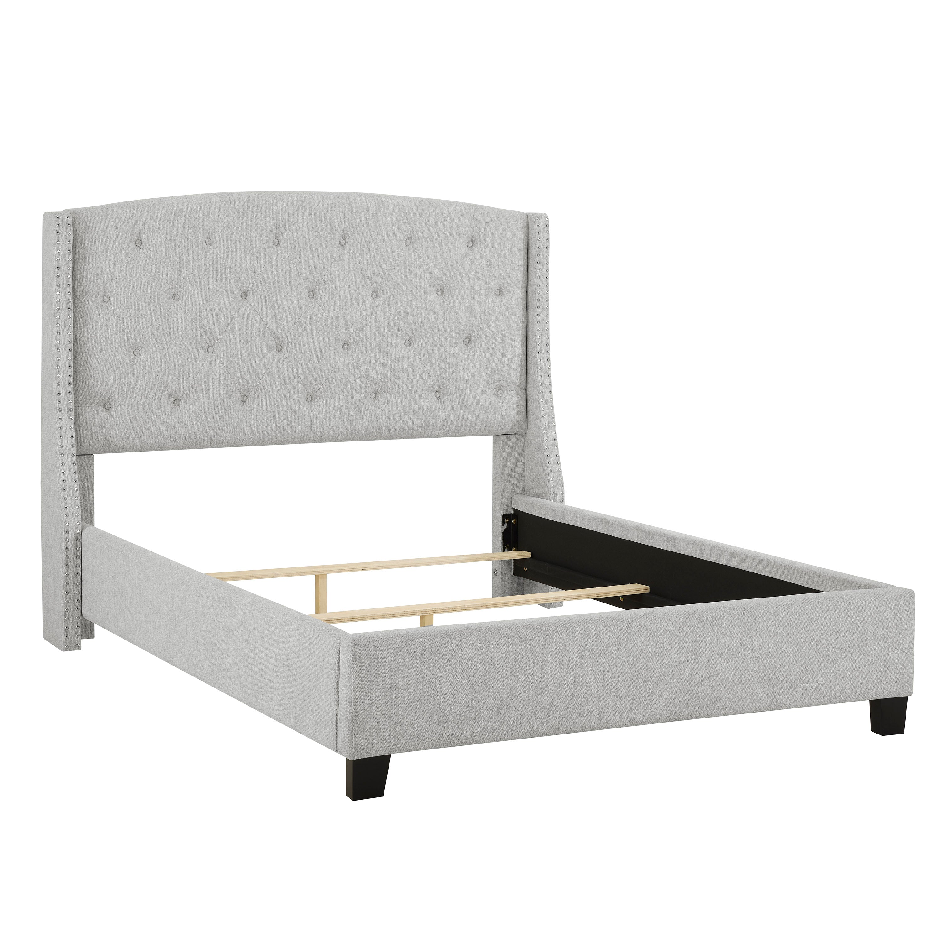 Eva Dove Gray King Upholstered Bed - SET | 5111DV-K-HBFB | 5111DV-KQ-RAIL - Bien Home Furniture &amp; Electronics