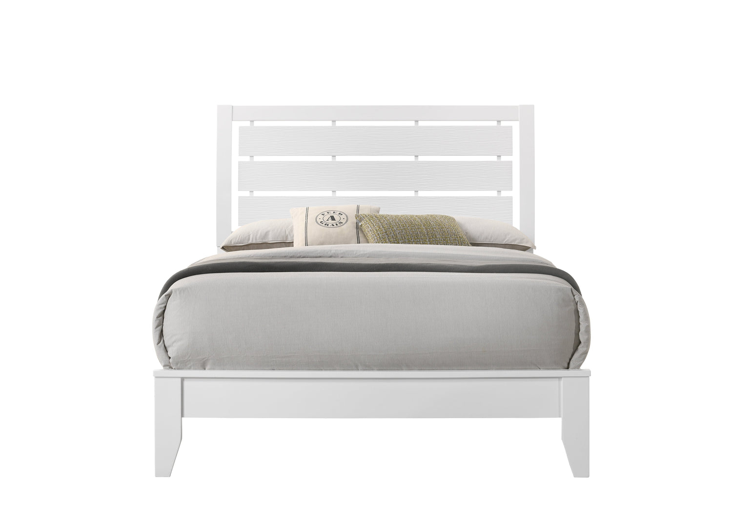 Evan White Full Panel Bed - SET | B4710-F-HBFB | B4710-F-RAIL | - Bien Home Furniture &amp; Electronics