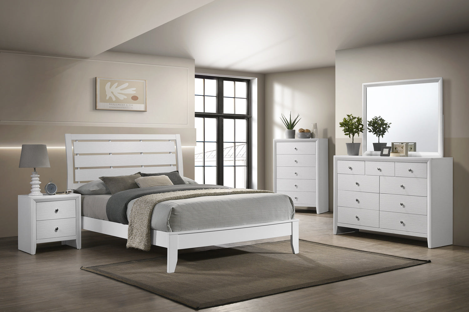 Evan White Panel Youth Bedroom Set - SET | B4710-T-HBFB | B4710-T-RAIL | B4710-2 | B4710-4 - Bien Home Furniture & Electronics