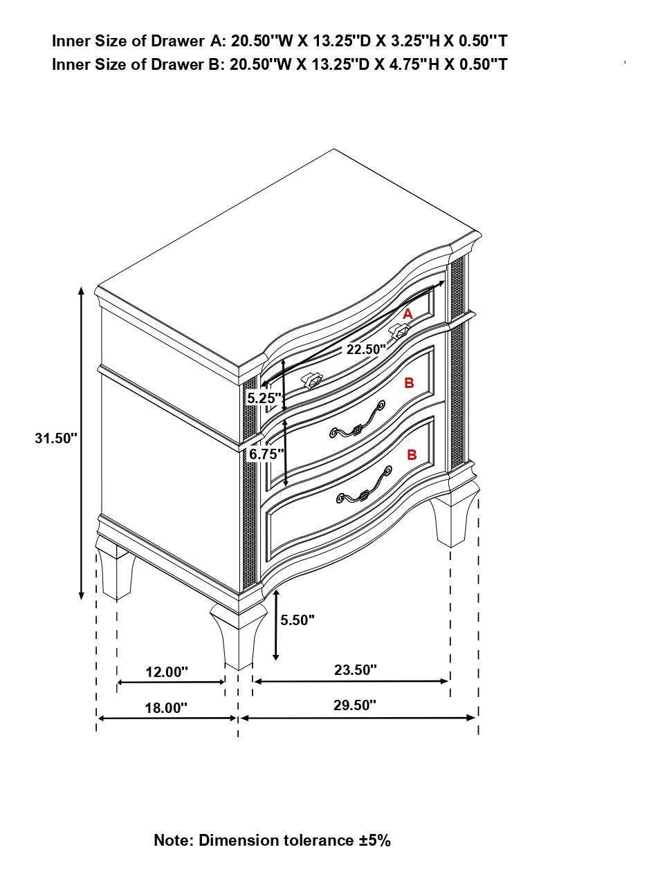 Evangeline 3-Drawer Nightstand Silver Oak - 223392 - Bien Home Furniture & Electronics