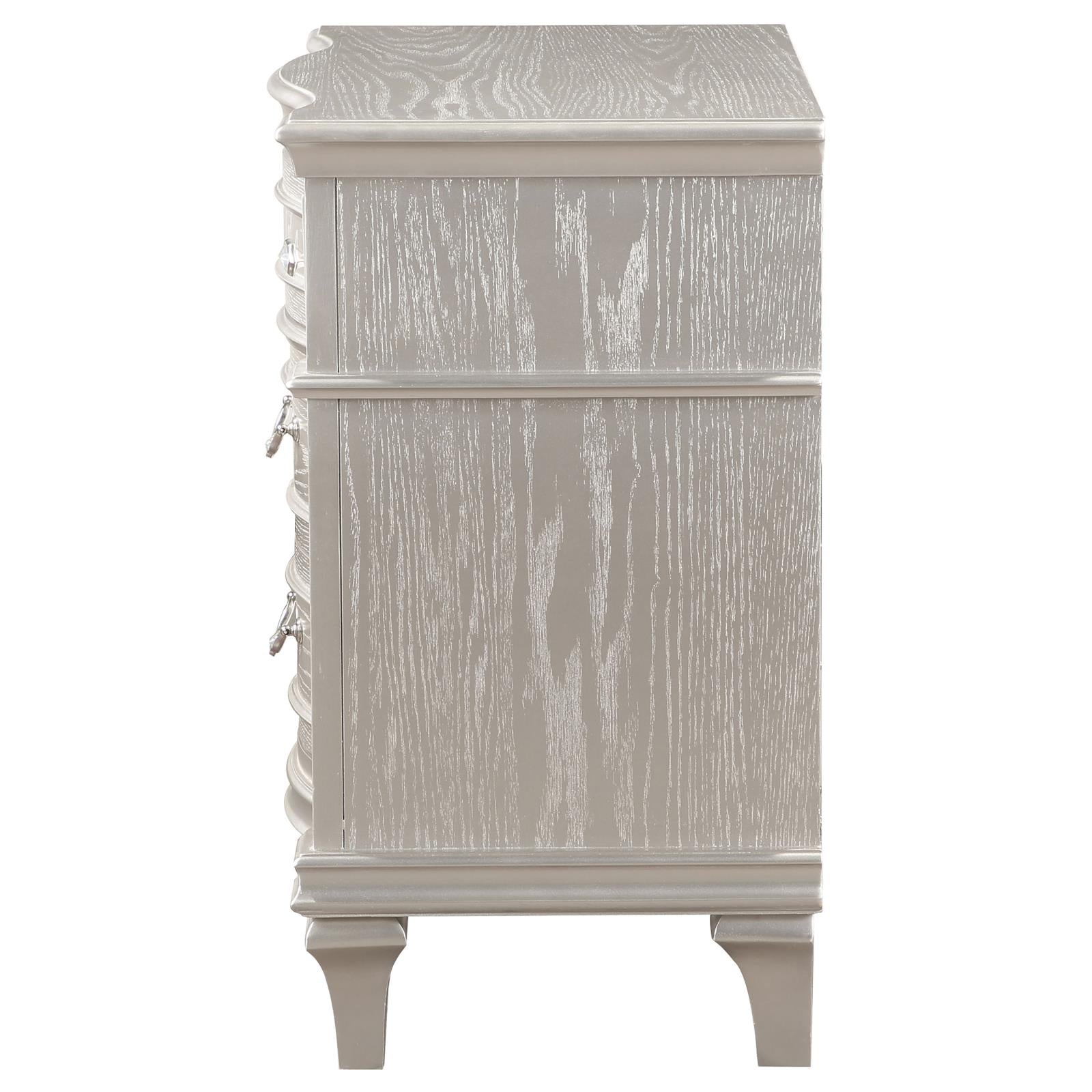 Evangeline 3-Drawer Nightstand Silver Oak - 223392 - Bien Home Furniture & Electronics