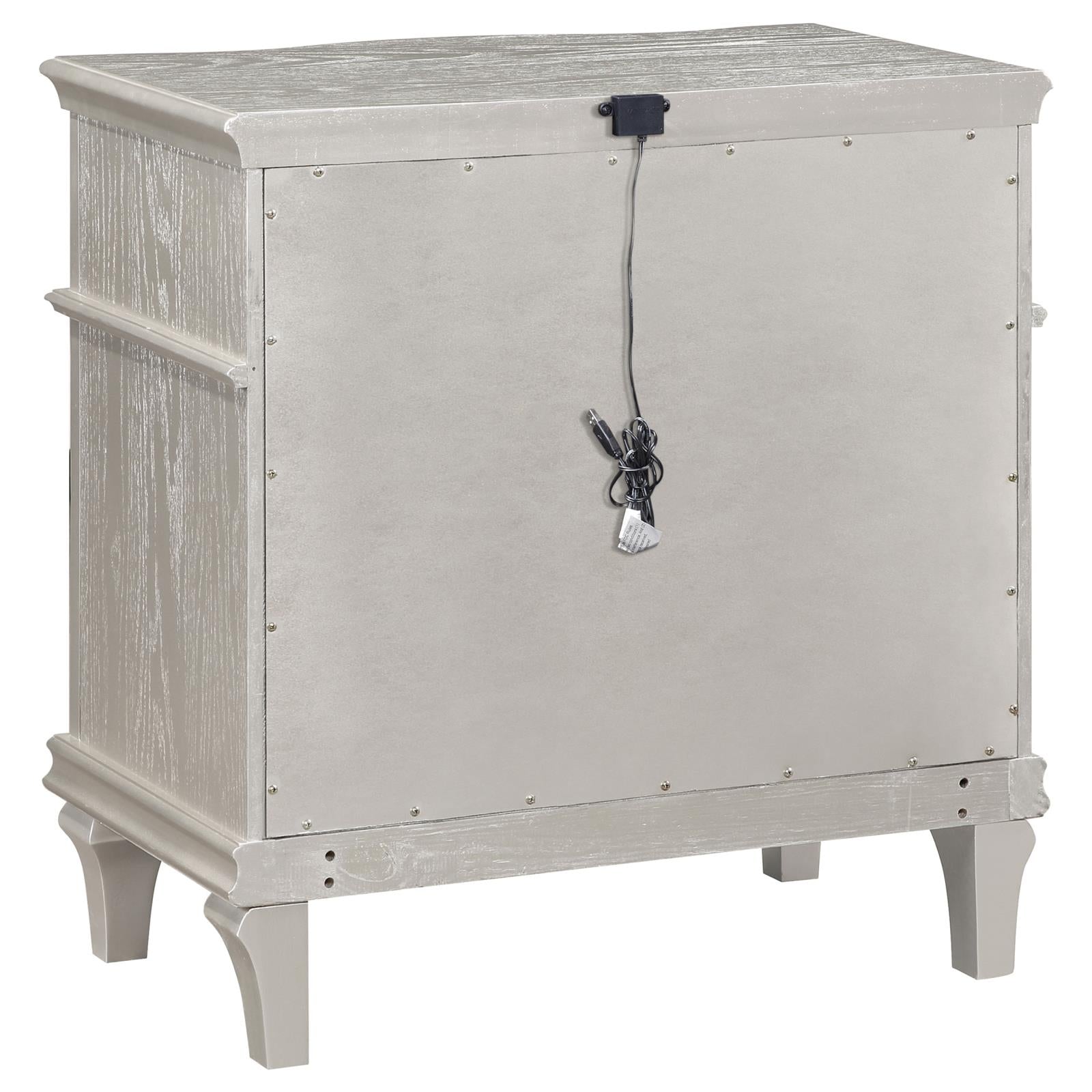 Evangeline 3-Drawer Nightstand Silver Oak - 223392 - Bien Home Furniture & Electronics