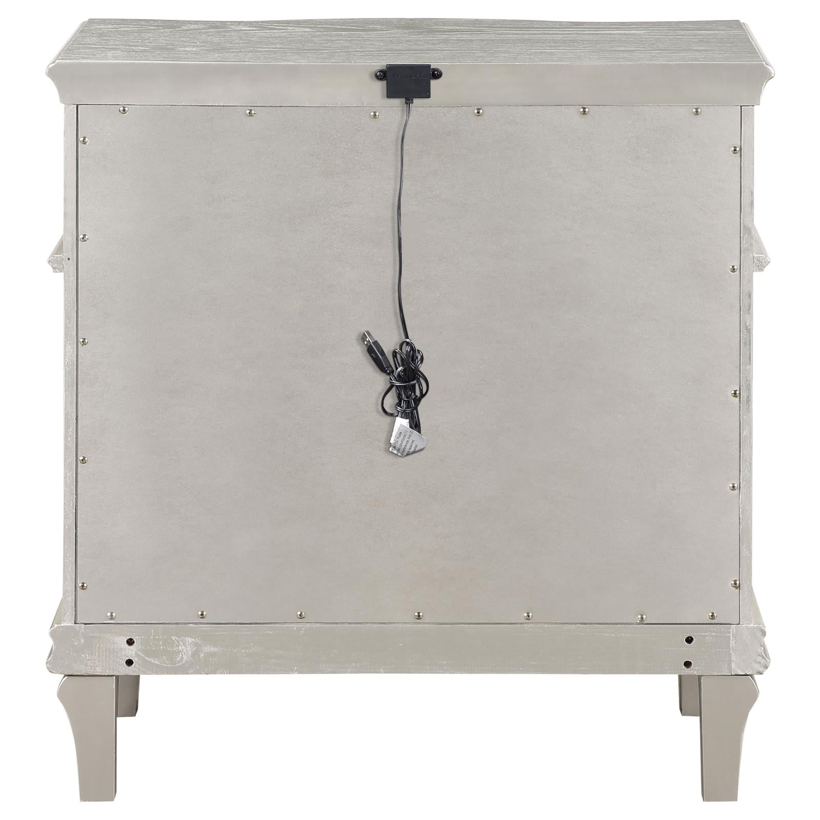Evangeline 3-Drawer Nightstand Silver Oak - 223392 - Bien Home Furniture & Electronics