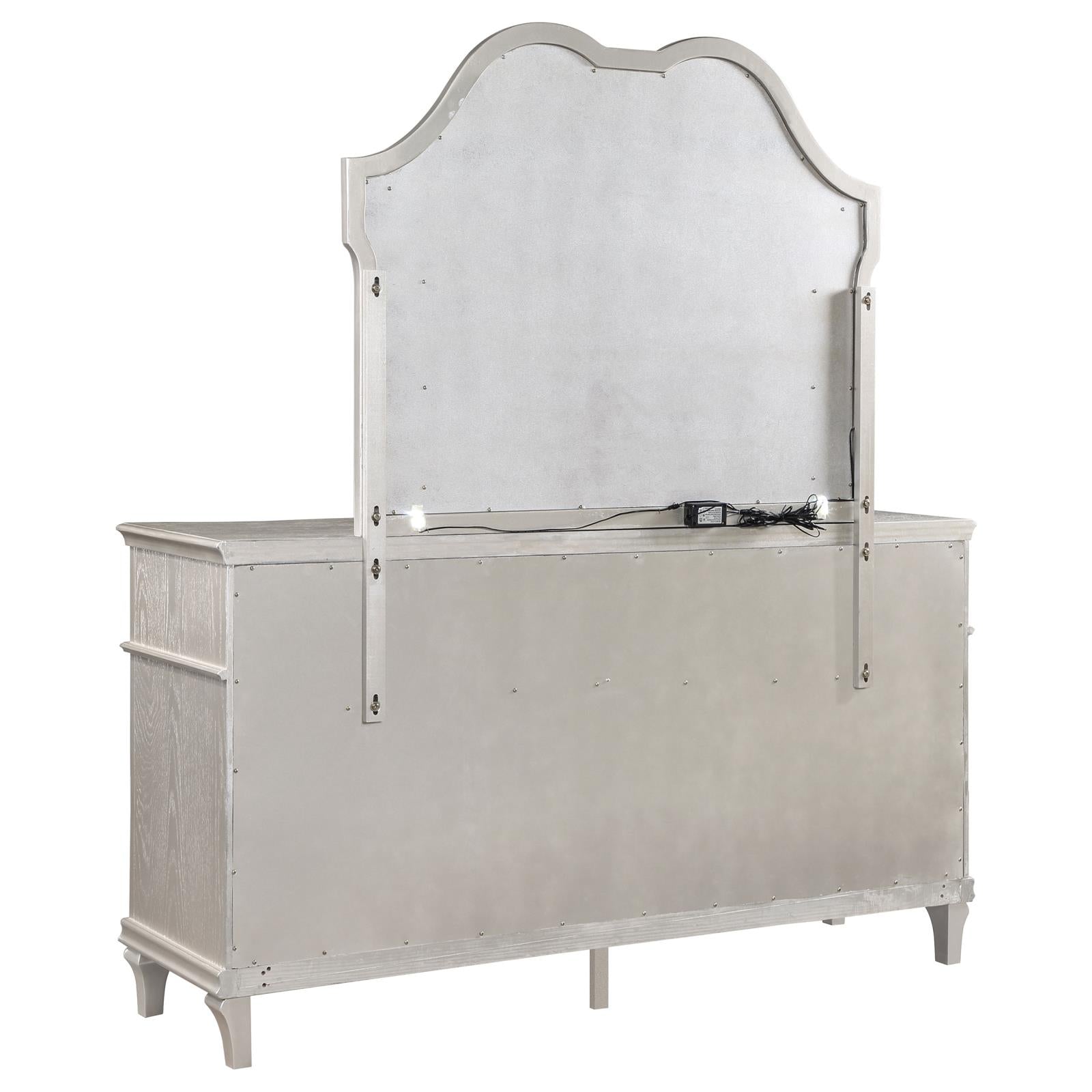 Evangeline 9-drawer Dresser with Mirror Silver Oak - 223393M - Bien Home Furniture & Electronics