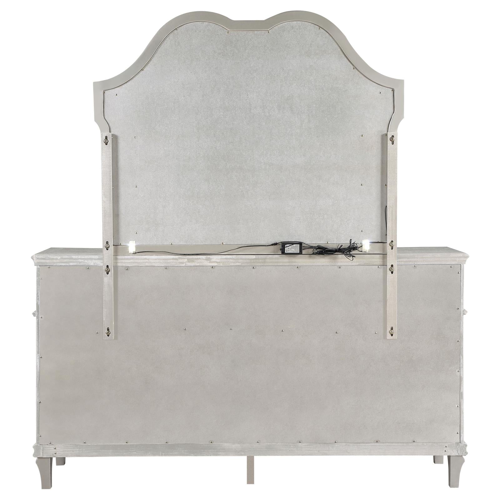 Evangeline 9-drawer Dresser with Mirror Silver Oak - 223393M - Bien Home Furniture & Electronics