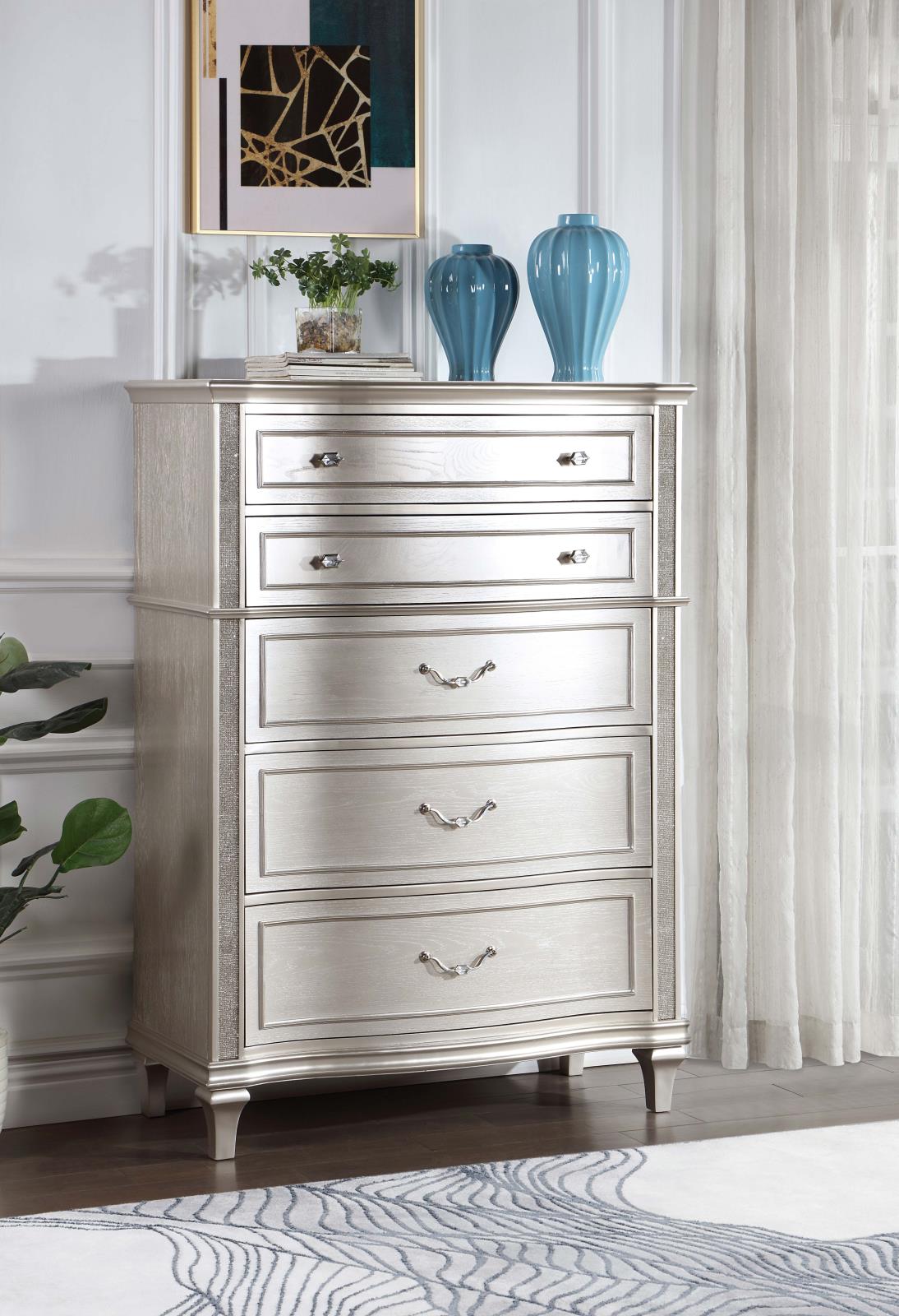 Evangeline Silver Oak 6-Drawer Chest - 223395 - Bien Home Furniture &amp; Electronics