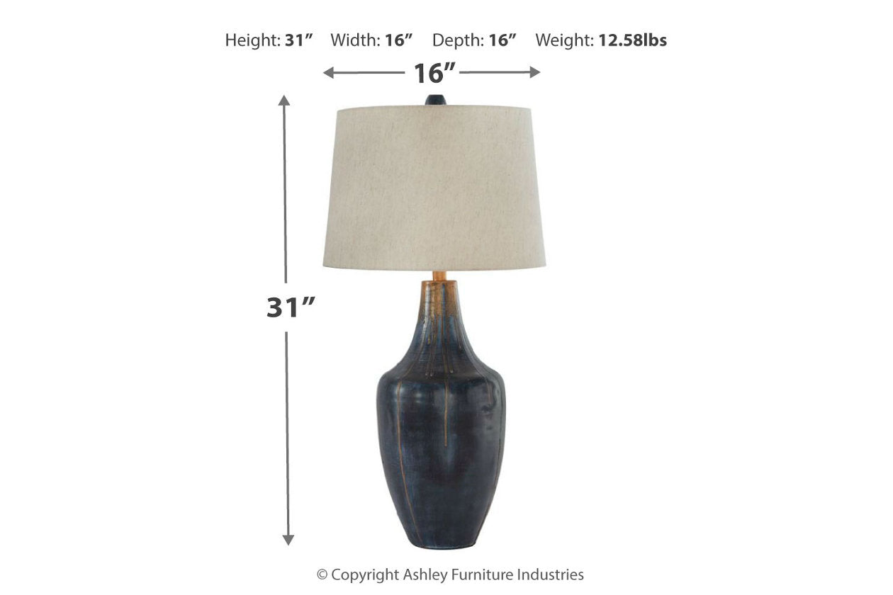 Evania Indigo Table Lamp - L207344 - Bien Home Furniture & Electronics