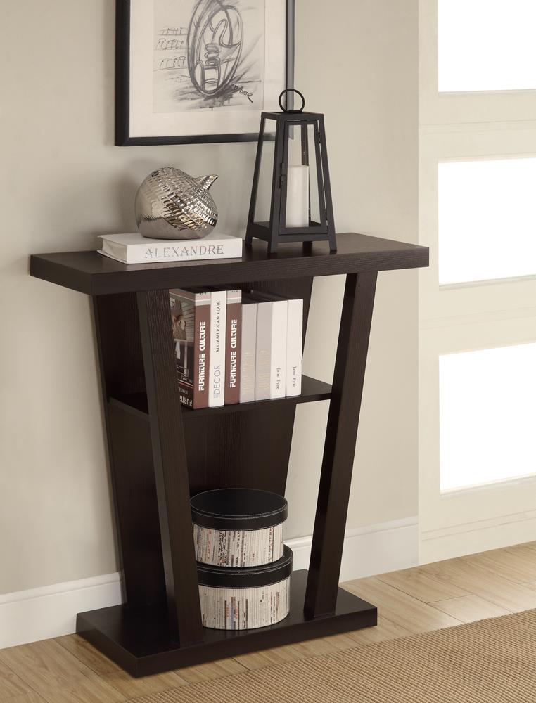 Evanna Cappuccino 2-Shelf Console Table - 950136 - Bien Home Furniture &amp; Electronics