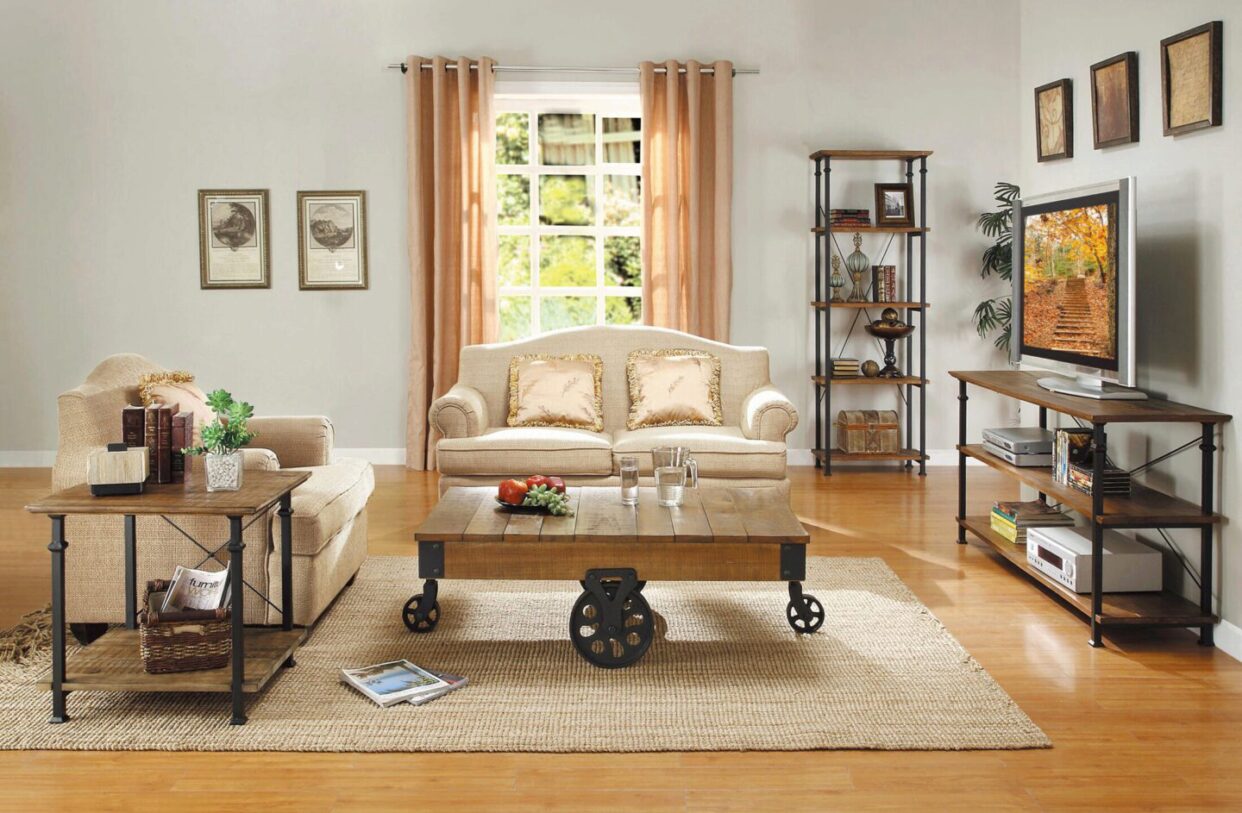 Factory Rustic Brown Cocktail Table - 3228-30 - Bien Home Furniture & Electronics