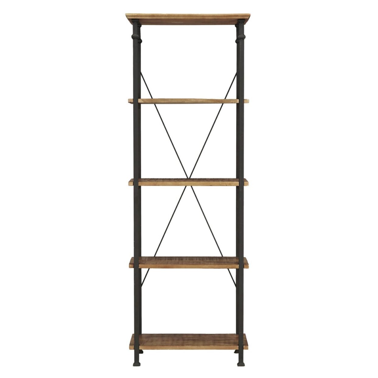 Factory Rustic Poplar & Metal Bookcase - 3228-12 - Bien Home Furniture & Electronics