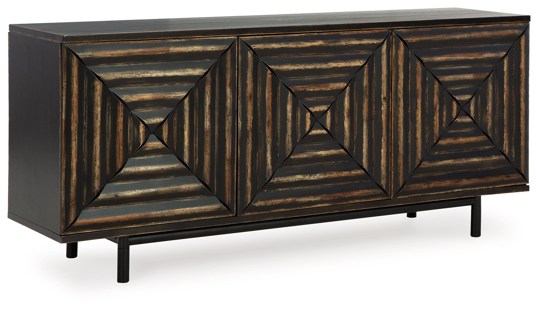 Fair Ridge Distressed Black Accent Cabinet - A4000573 - Bien Home Furniture & Electronics