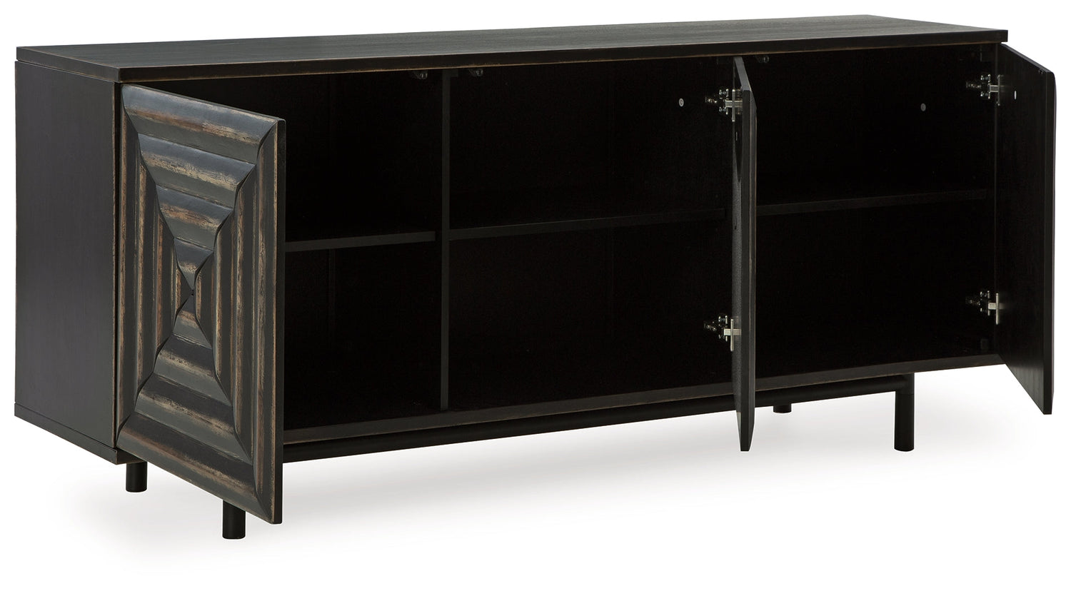 Fair Ridge Distressed Black Accent Cabinet - A4000573 - Bien Home Furniture & Electronics