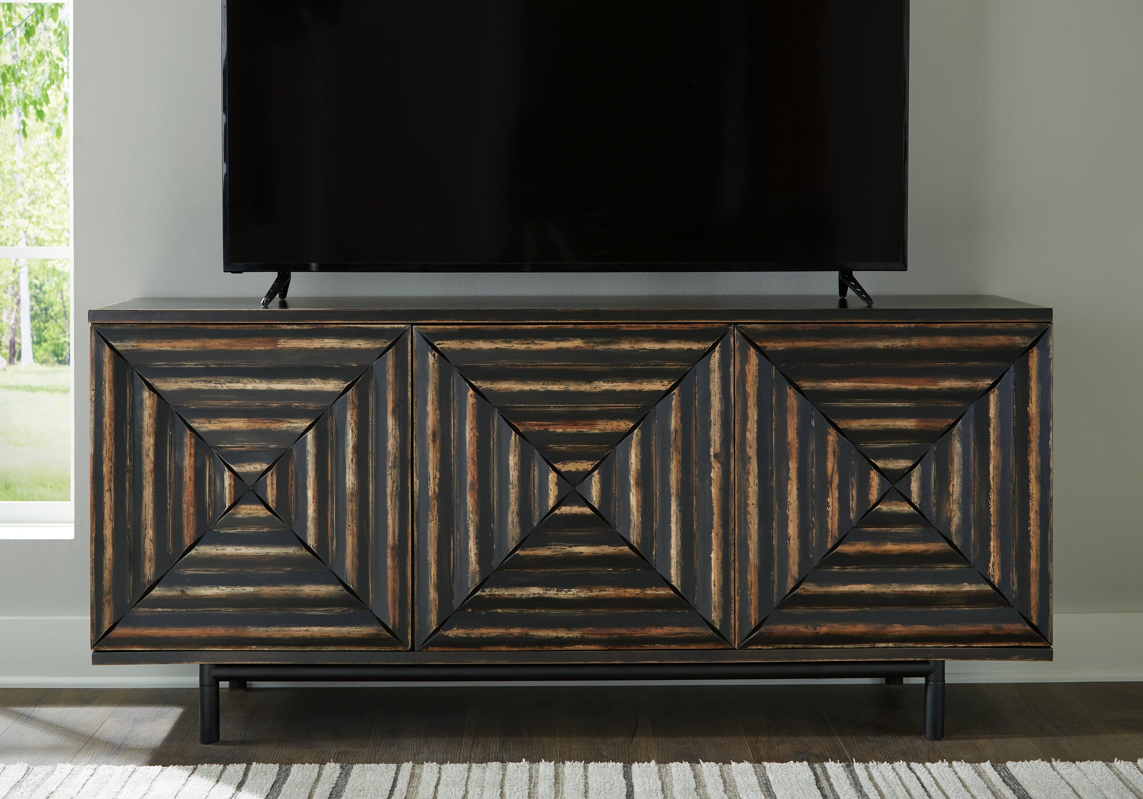 Fair Ridge Distressed Black Accent Cabinet - A4000573 - Bien Home Furniture & Electronics