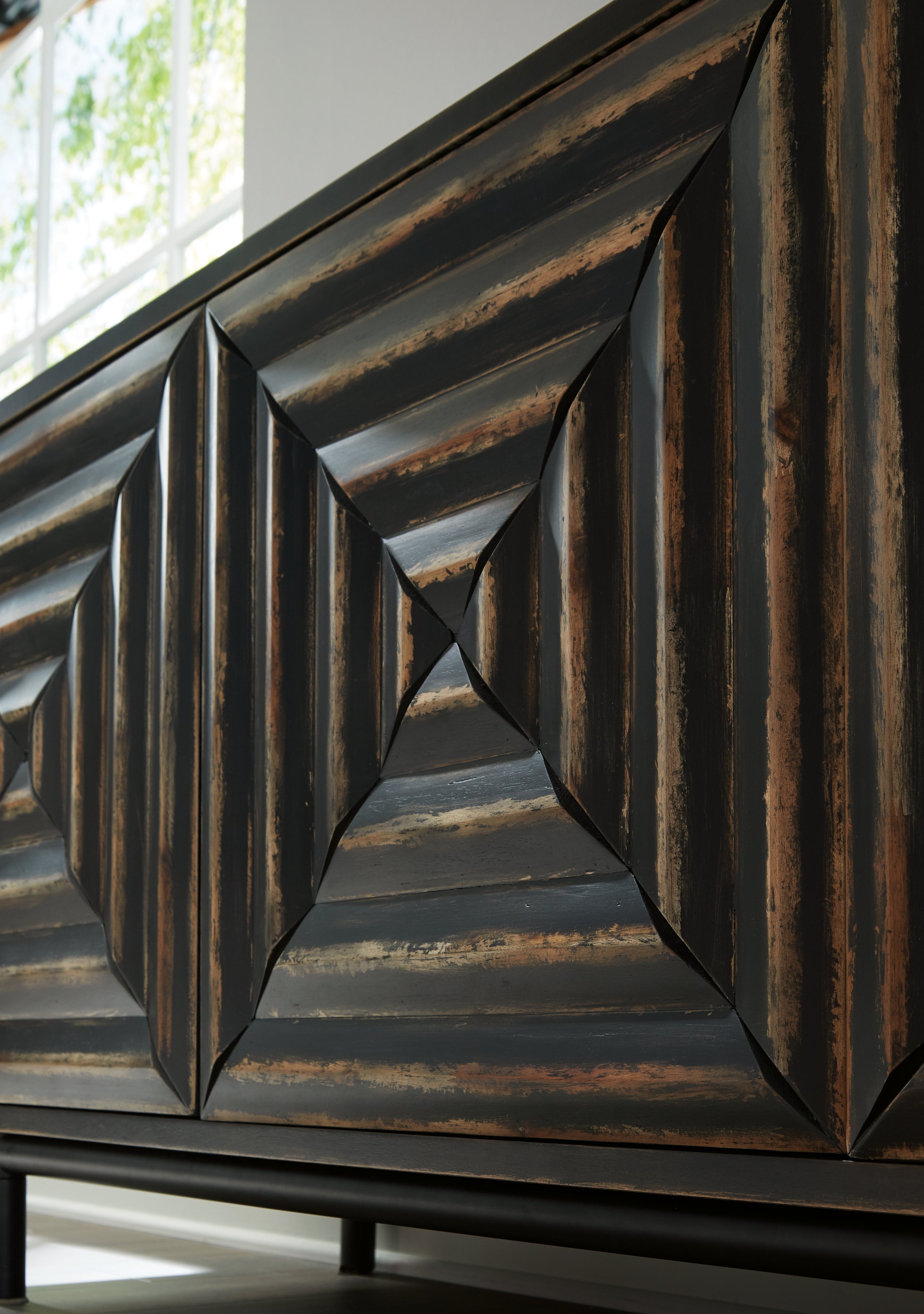 Fair Ridge Distressed Black Accent Cabinet - A4000573 - Bien Home Furniture & Electronics