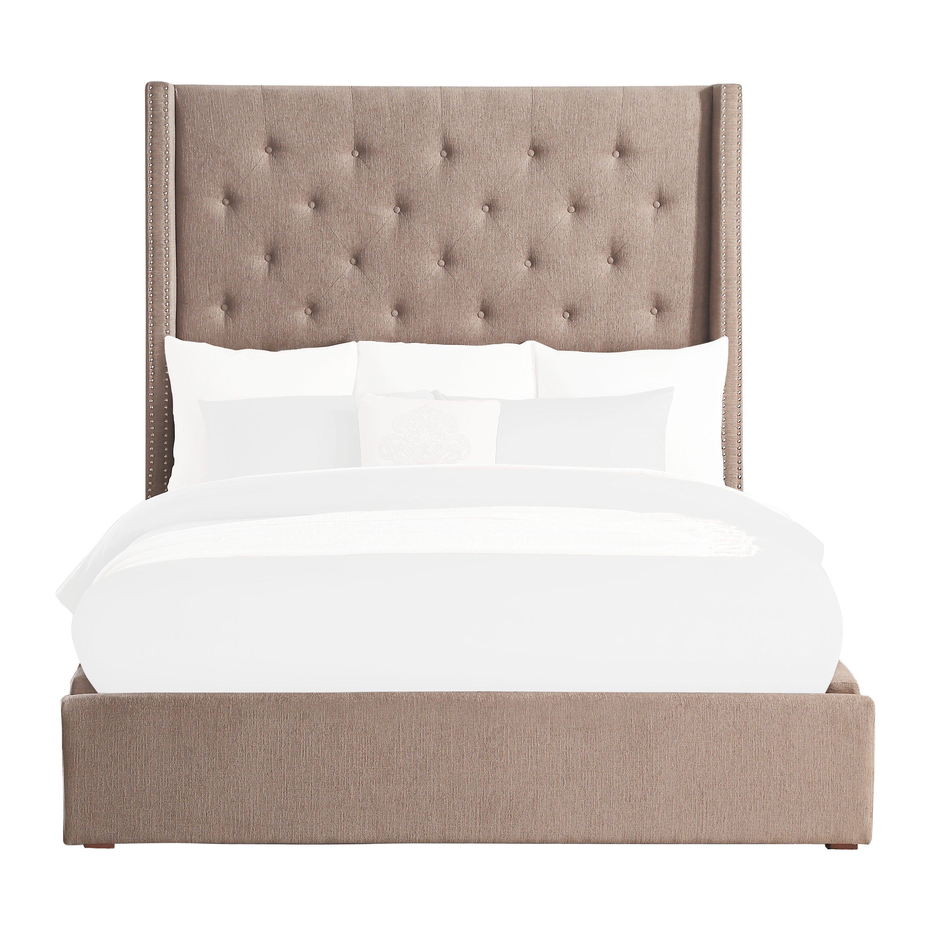 Fairborn Brown King Upholstered Storage Platform Bed - SET | 5877KBR-1 | 5877KBR-3EK | 5877K-2DW - Bien Home Furniture & Electronics