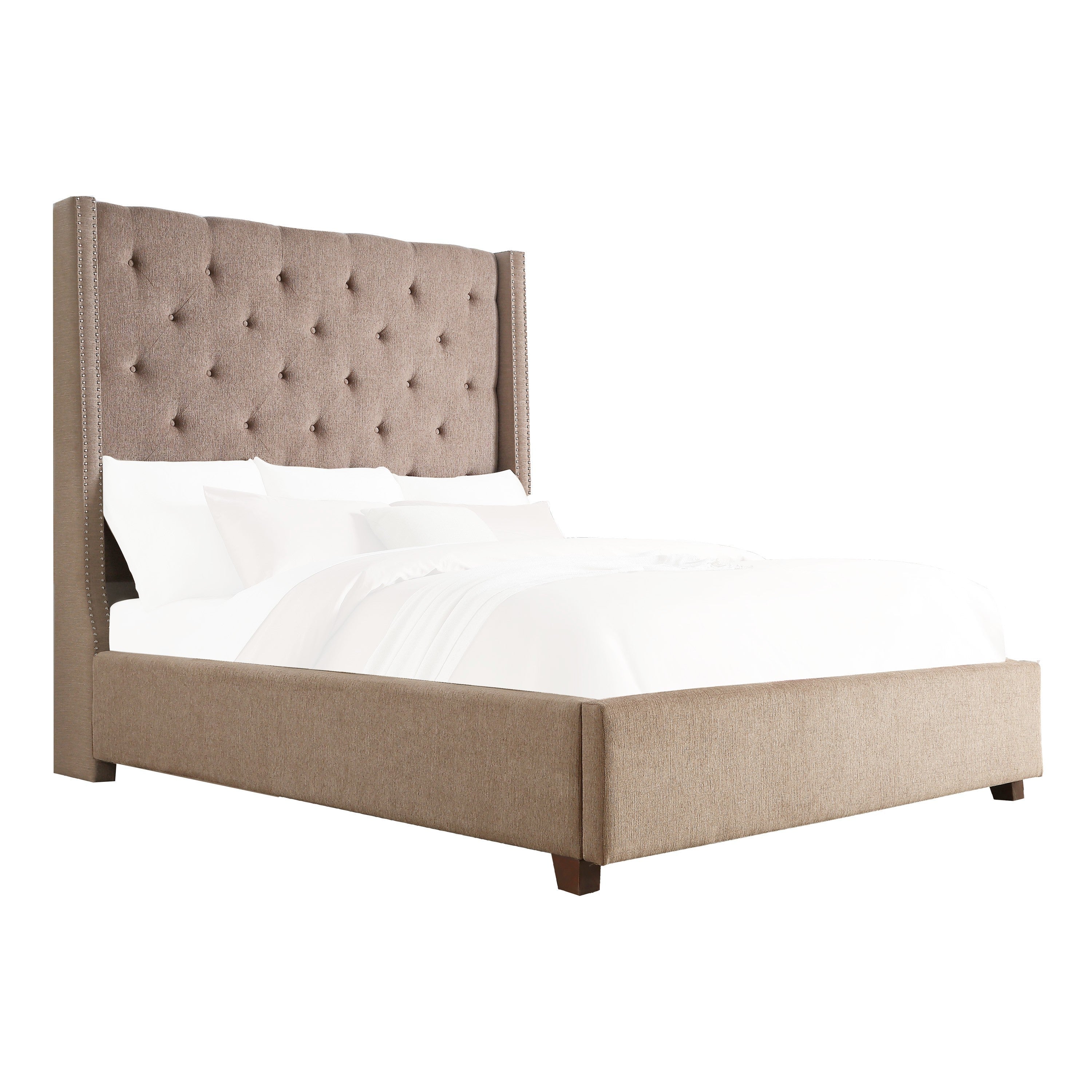 Fairborn Brown King Upholstered Storage Platform Bed - SET | 5877KBR-1 | 5877KBR-3EK | 5877K-2DW - Bien Home Furniture &amp; Electronics