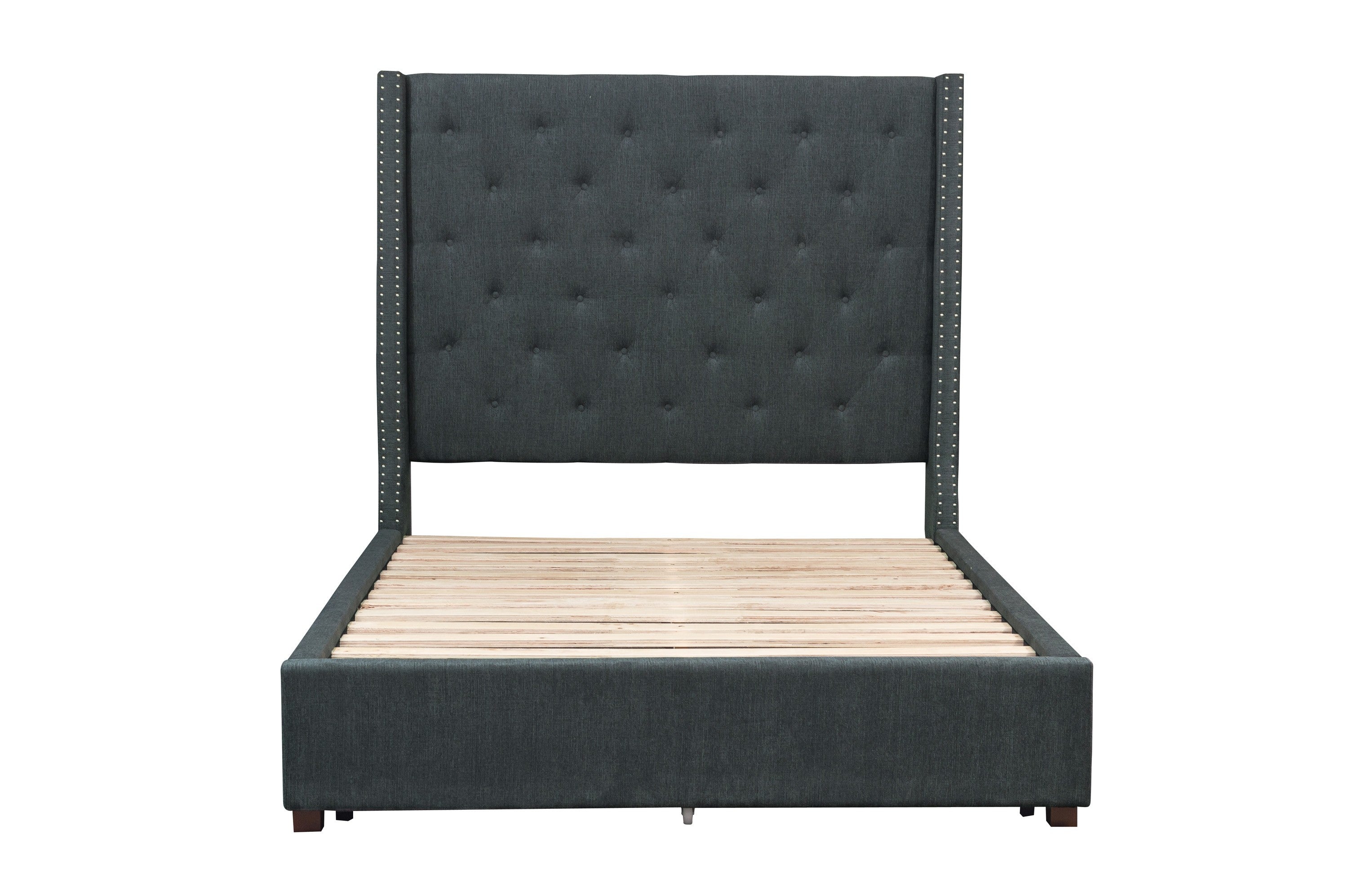 Fairborn Gray Full Upholstered Storage Platform Bed - SET | 5877FGY-1 | 5877FGY-3 | 5877F-2DW - Bien Home Furniture & Electronics