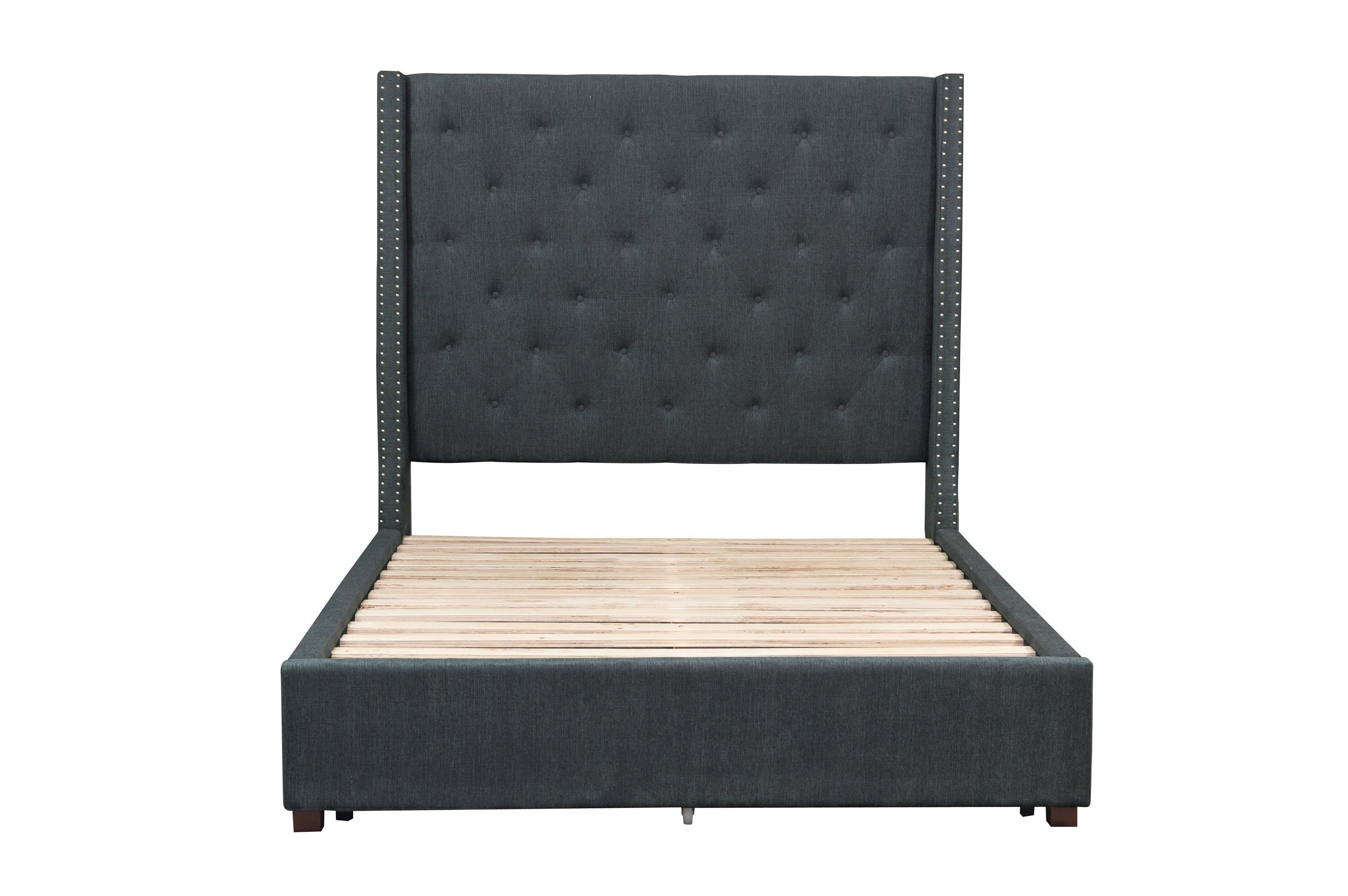 Fairborn Gray King Upholstered Platform Bed - SET | 5877KGY-1 | 5877KGY-3EK - Bien Home Furniture & Electronics