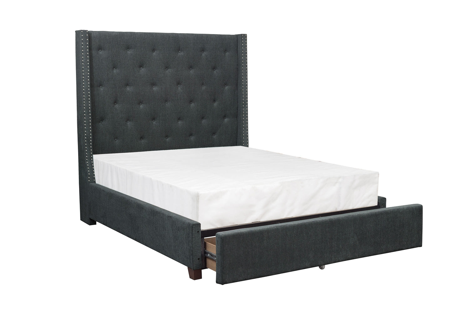 Fairborn Gray Queen Upholstered Storage Platform Bed - SET | 5877GY-1 | 5877GY-3 | 5877-2DW - Bien Home Furniture & Electronics