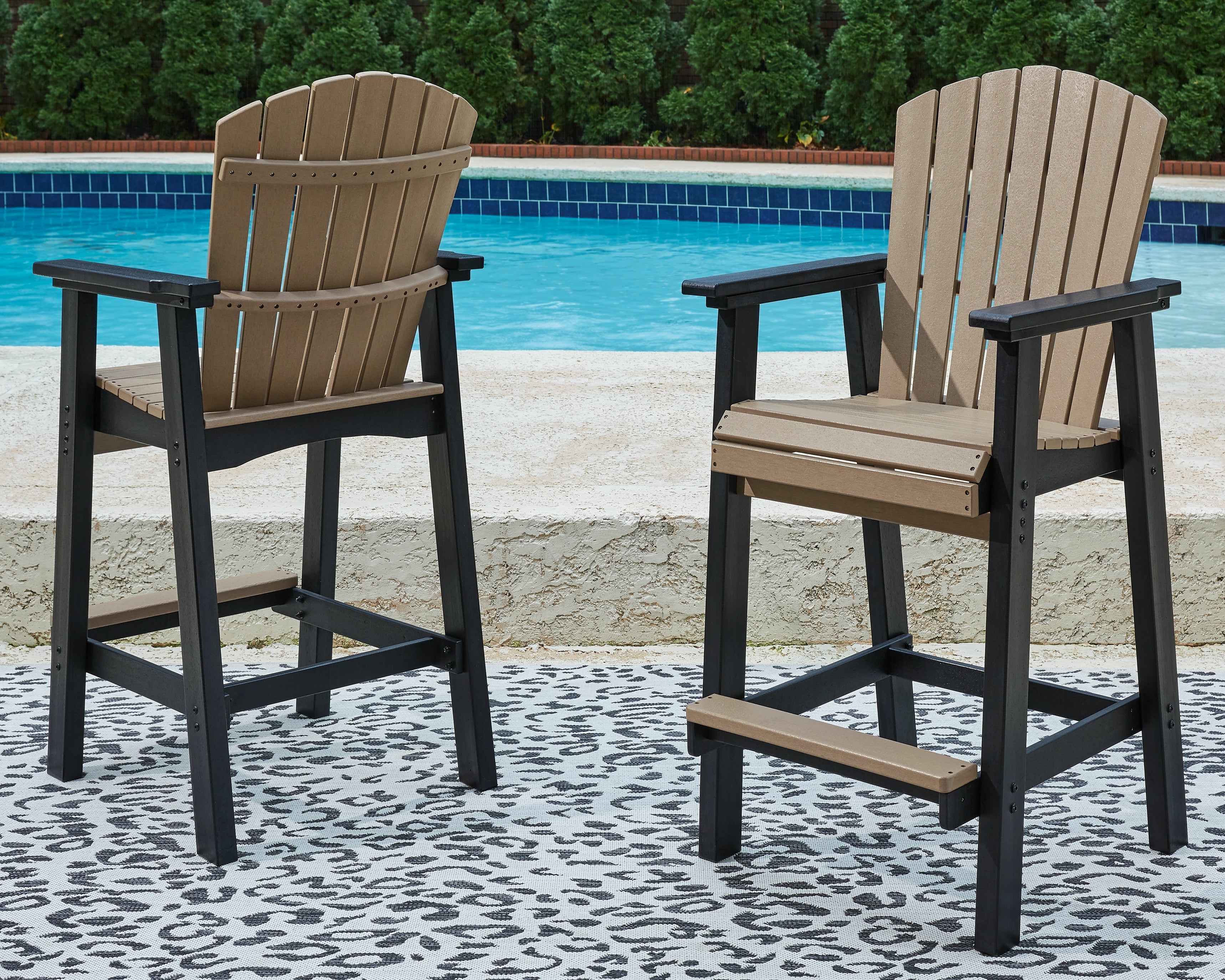 Fairen Trail Black/Driftwood Barstool, Set of 2 - P211-130 - Bien Home Furniture & Electronics