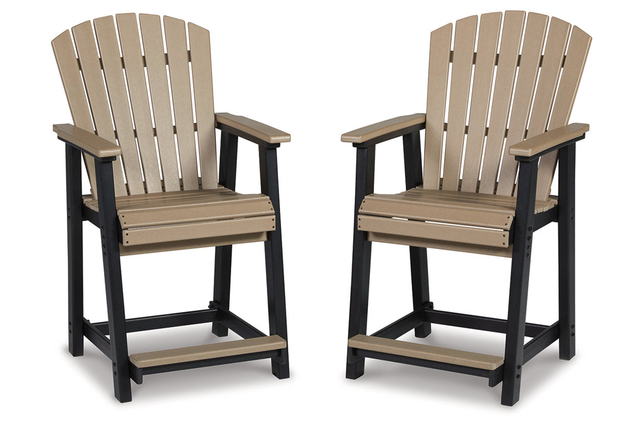 Fairen Trail Black/Driftwood Outdoor Counter Height Barstool, Set of 2 - P211-124 - Bien Home Furniture & Electronics