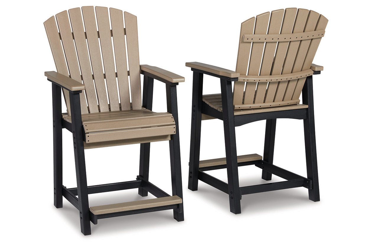 Fairen Trail Black/Driftwood Outdoor Counter Height Barstool, Set of 2 - P211-124 - Bien Home Furniture & Electronics
