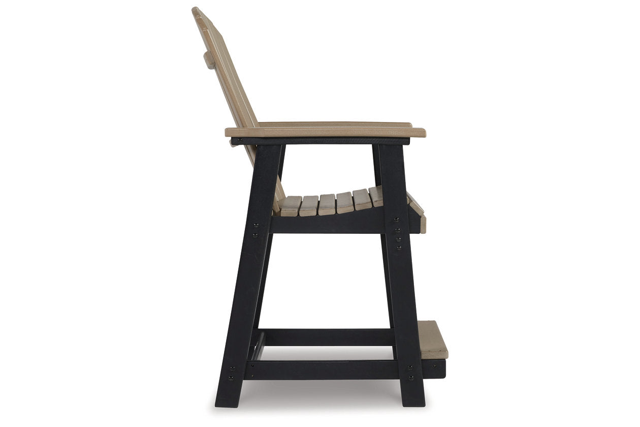 Fairen Trail Black/Driftwood Outdoor Counter Height Barstool, Set of 2 - P211-124 - Bien Home Furniture & Electronics