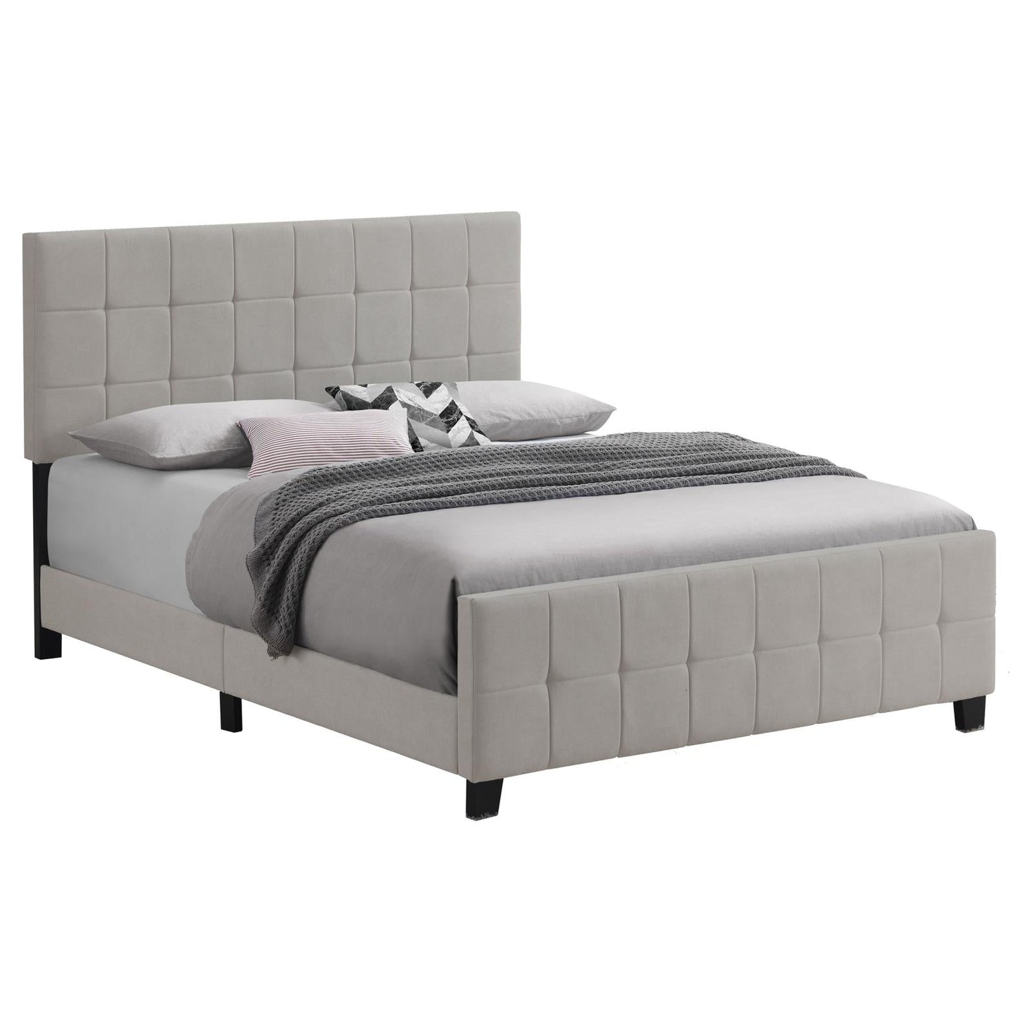 Fairfield Eastern King Upholstered Panel Bed Beige - 305952KE - Bien Home Furniture & Electronics