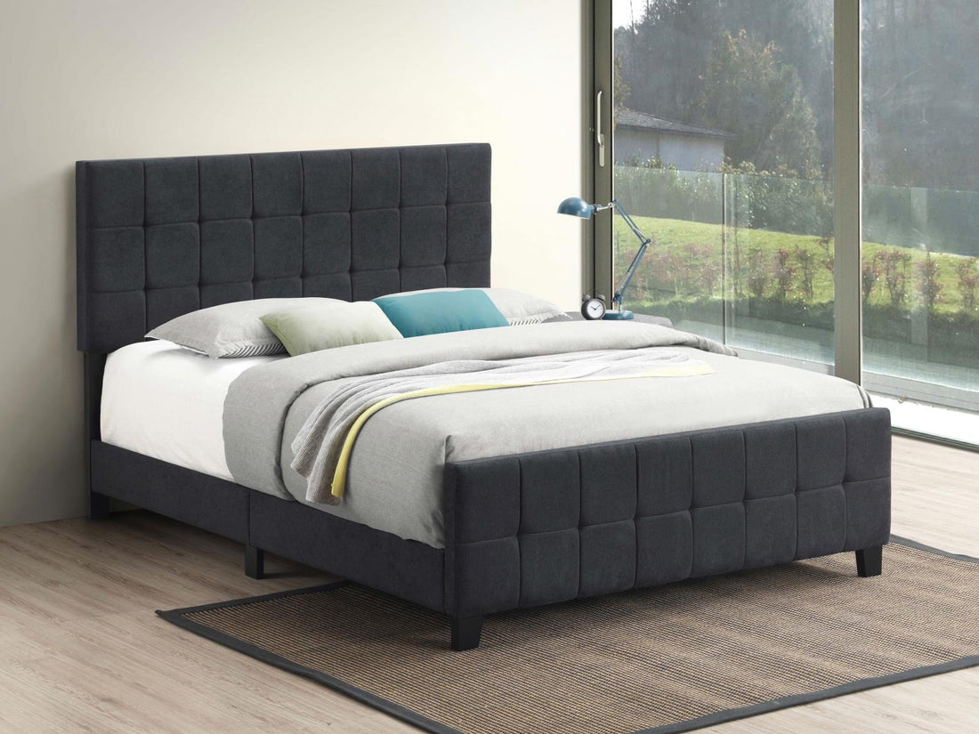 Fairfield Eastern King Upholstered Panel Bed Dark Gray - 305953KE - Bien Home Furniture &amp; Electronics