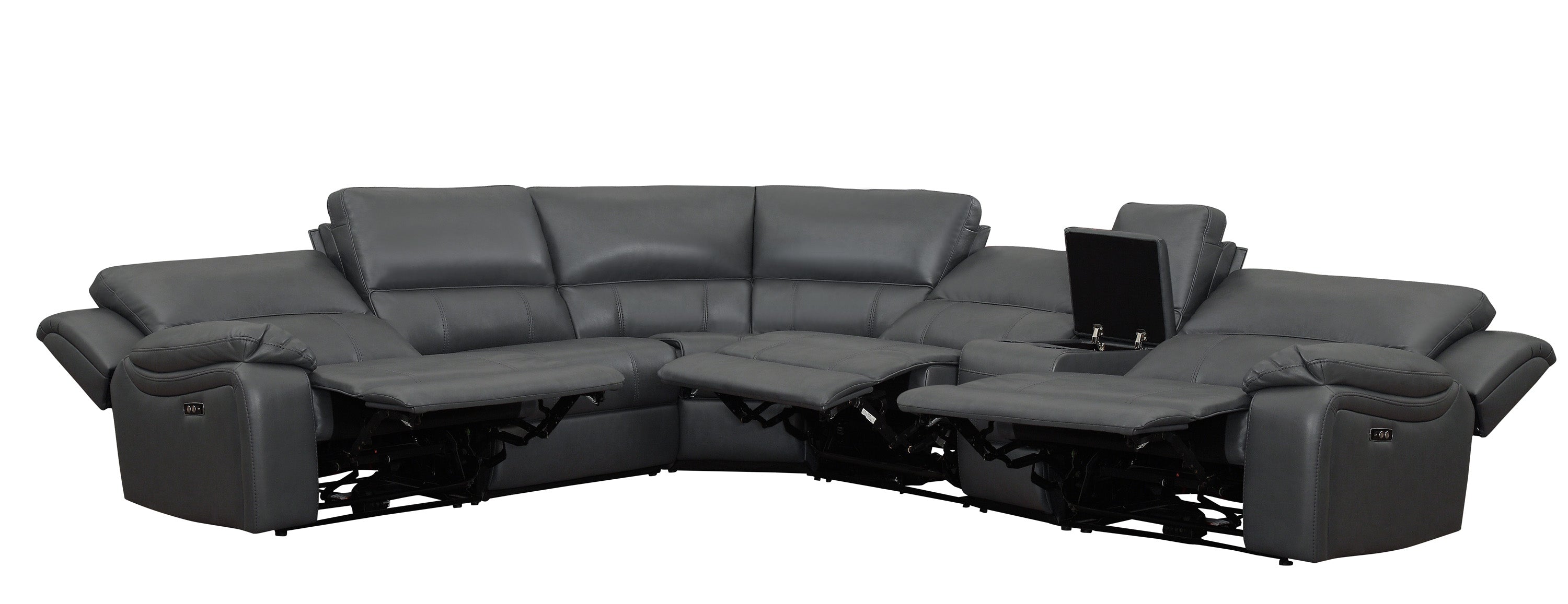 Falun Gray 6-Piece Modular Power Reclining Sectional - 8260GY*6PW - Bien Home Furniture & Electronics
