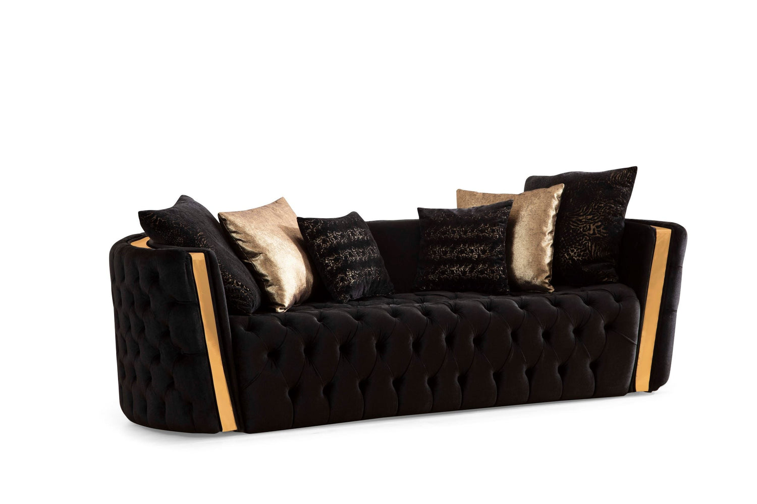 Fanci Black Velvet Living Room Set - FANCIBLACK-SL - Bien Home Furniture &amp; Electronics
