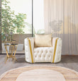 Fanci Ivory Velvet Chair - FANCIIVORY-CH - Bien Home Furniture & Electronics