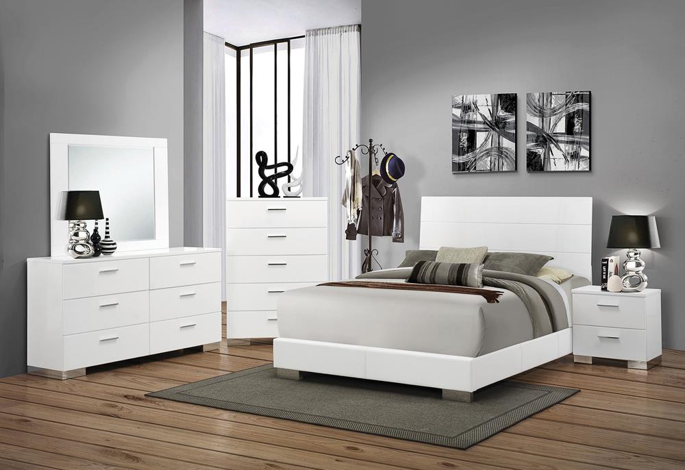 Felicity 2-Drawer Nightstand Glossy White - 203502 - Bien Home Furniture & Electronics