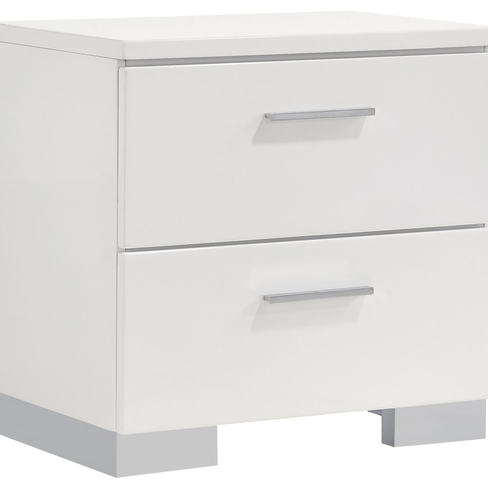 Felicity 4-piece Twin Bedroom Set with LED Headboard and Mirror Glossy White - 203500T-S4L - Bien Home Furniture & Electronics