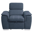 Ferriday Blue Chair with Pull-out Ottoman - 8228BU-1 - Bien Home Furniture & Electronics