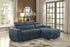 Ferriday Blue Storage Sleeper Sofa Chaise - SET | 8228BU-L | 8228BU-R - Bien Home Furniture & Electronics
